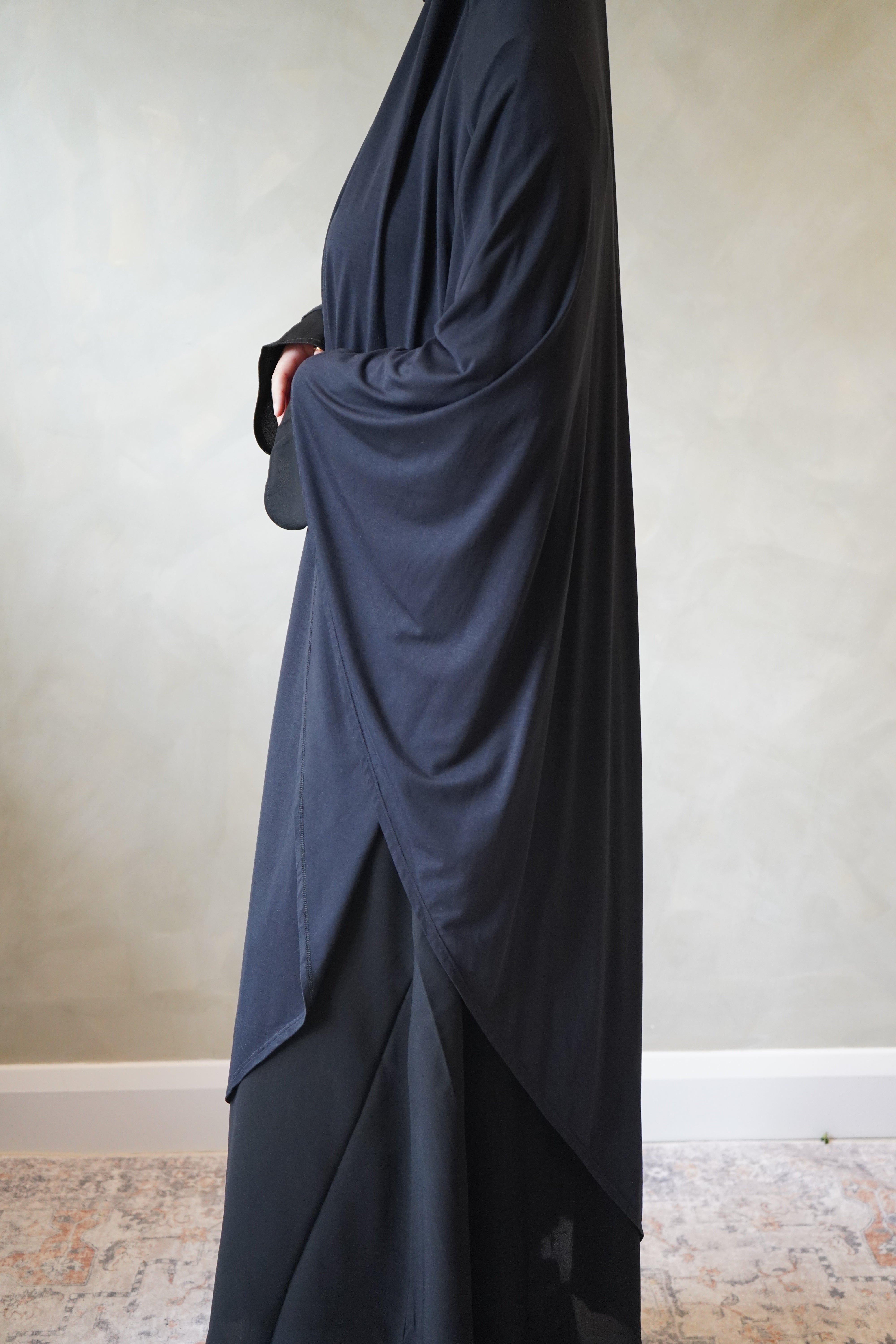 Large Black Jersey Khimar
