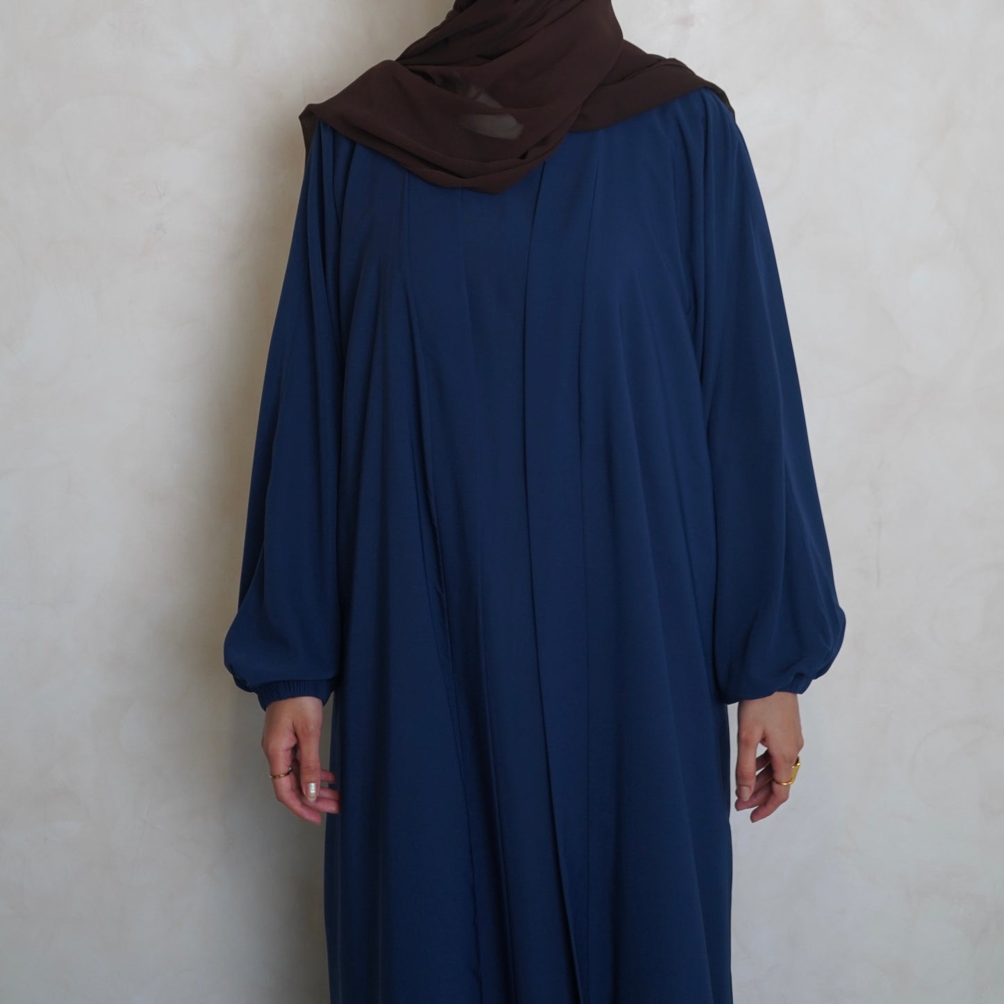 Cuffed Nubo Abaya Set Navy Blue