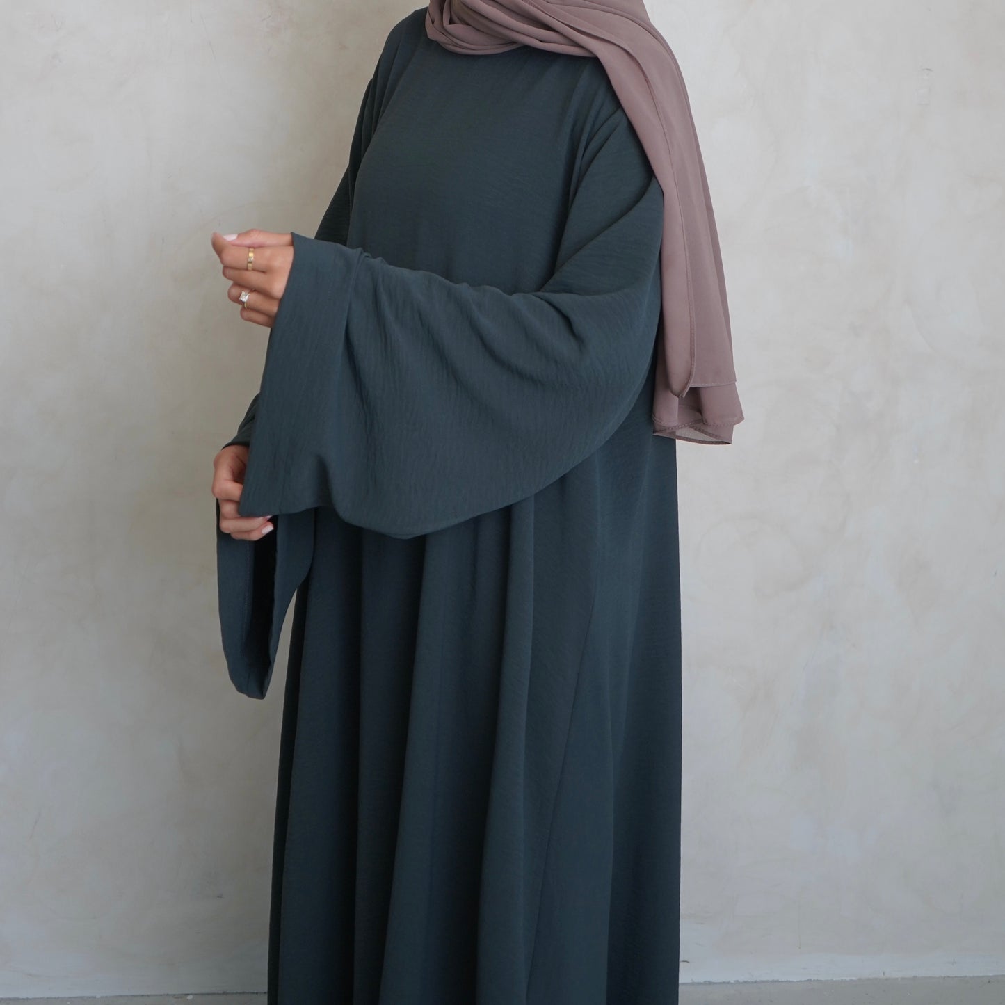 Crepe Mary Straight Abaya Teal