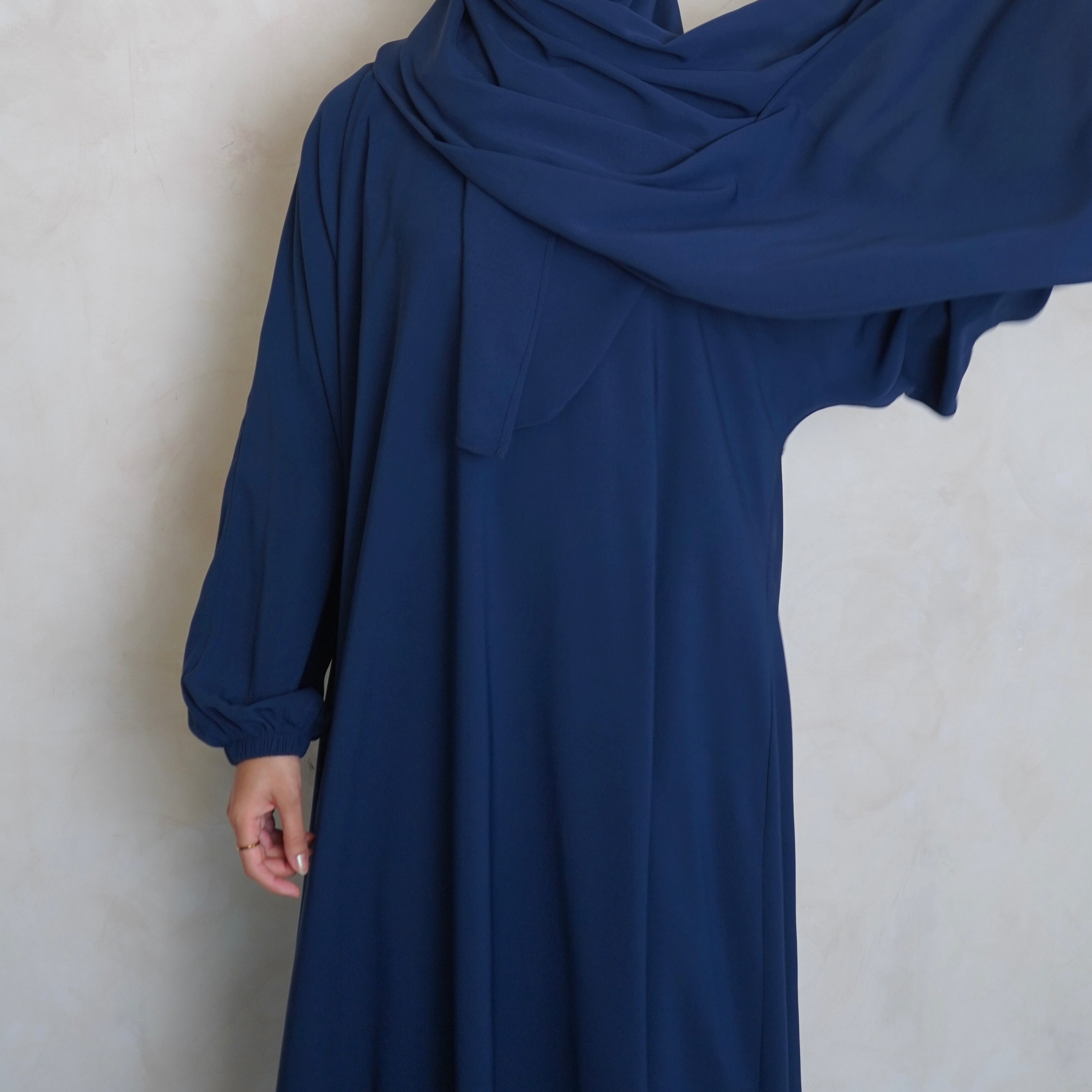 1pc Prayer Jilbaya Navy Blue