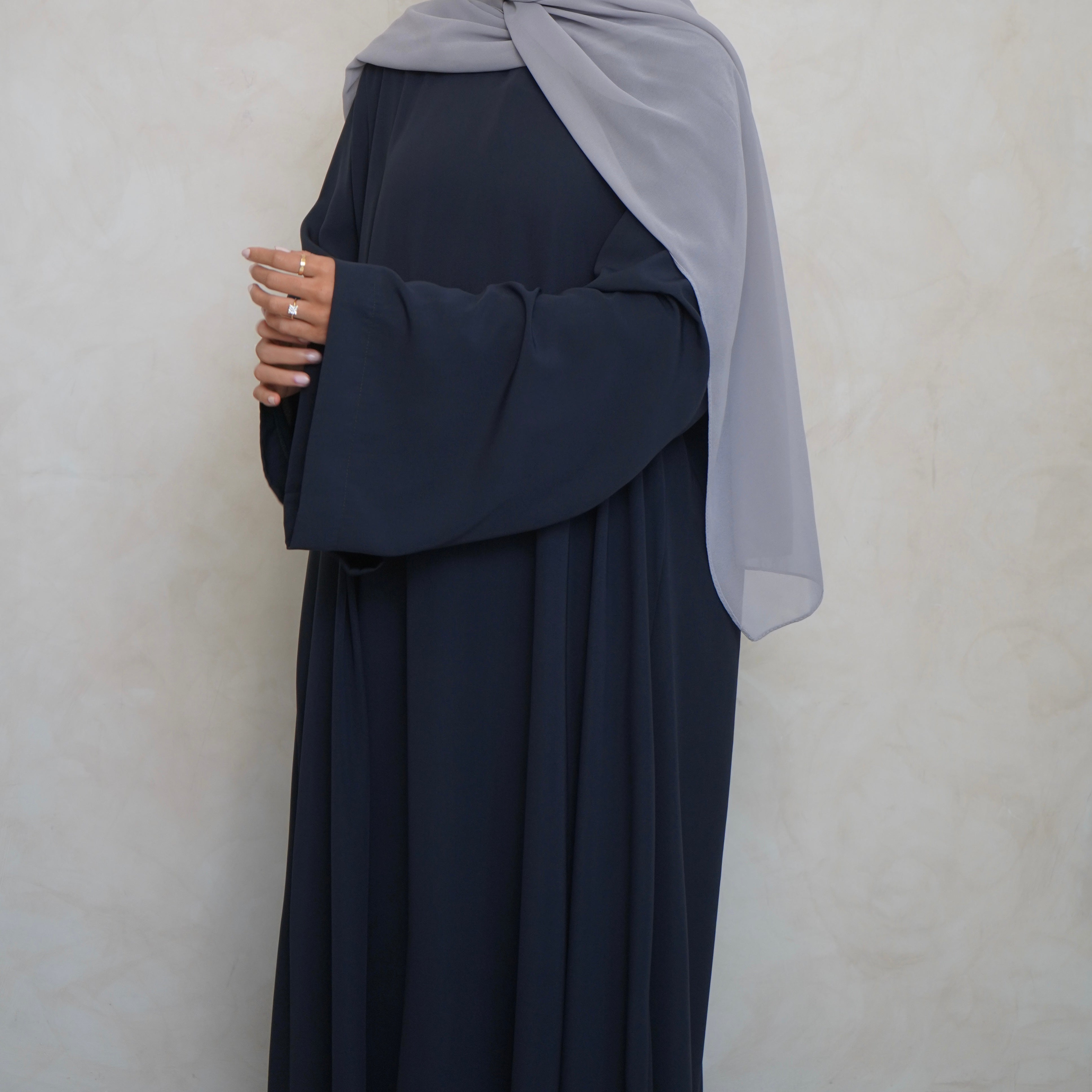 Mary’s Closed Abaya Navy Grey