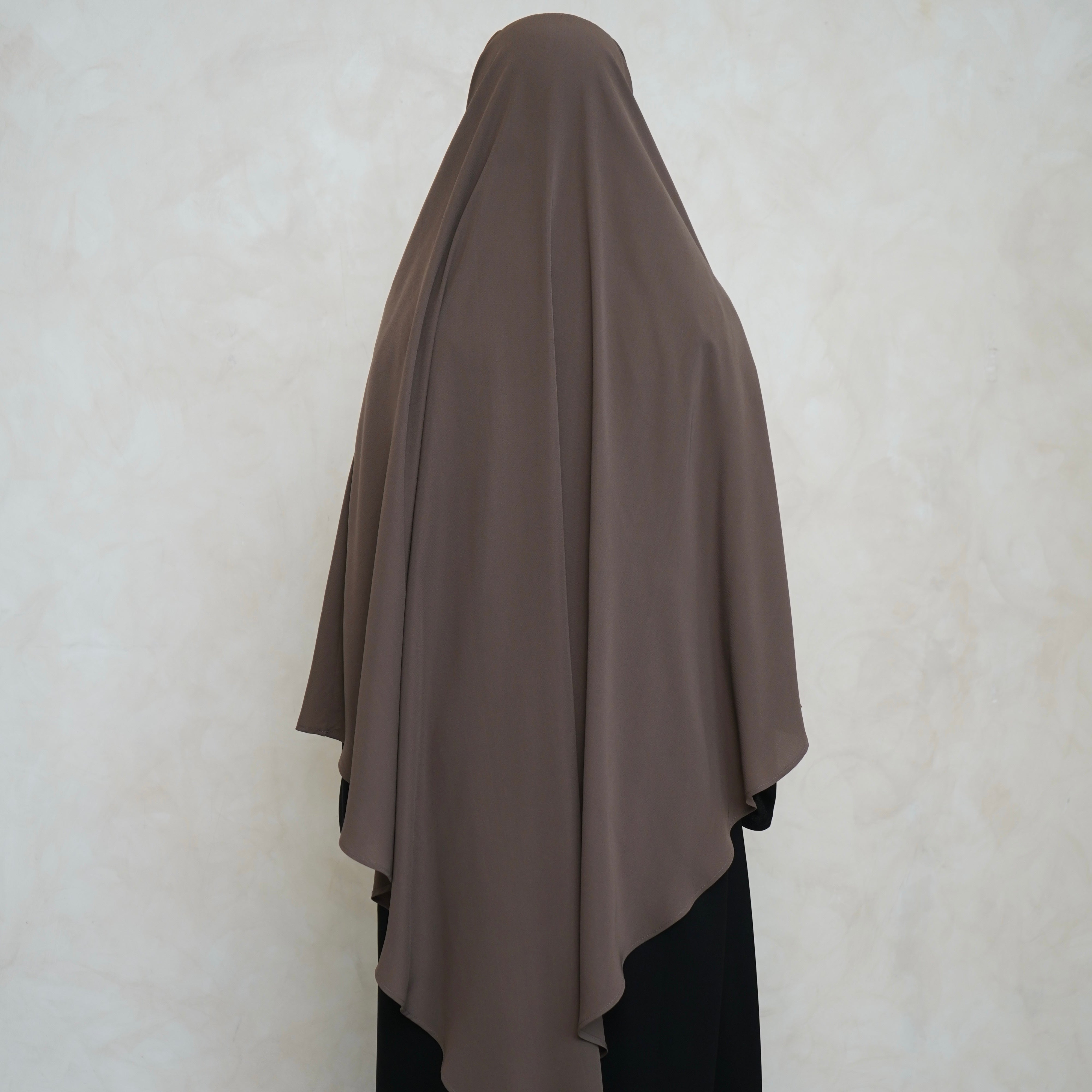 Brown Khimar with Niqab Ties