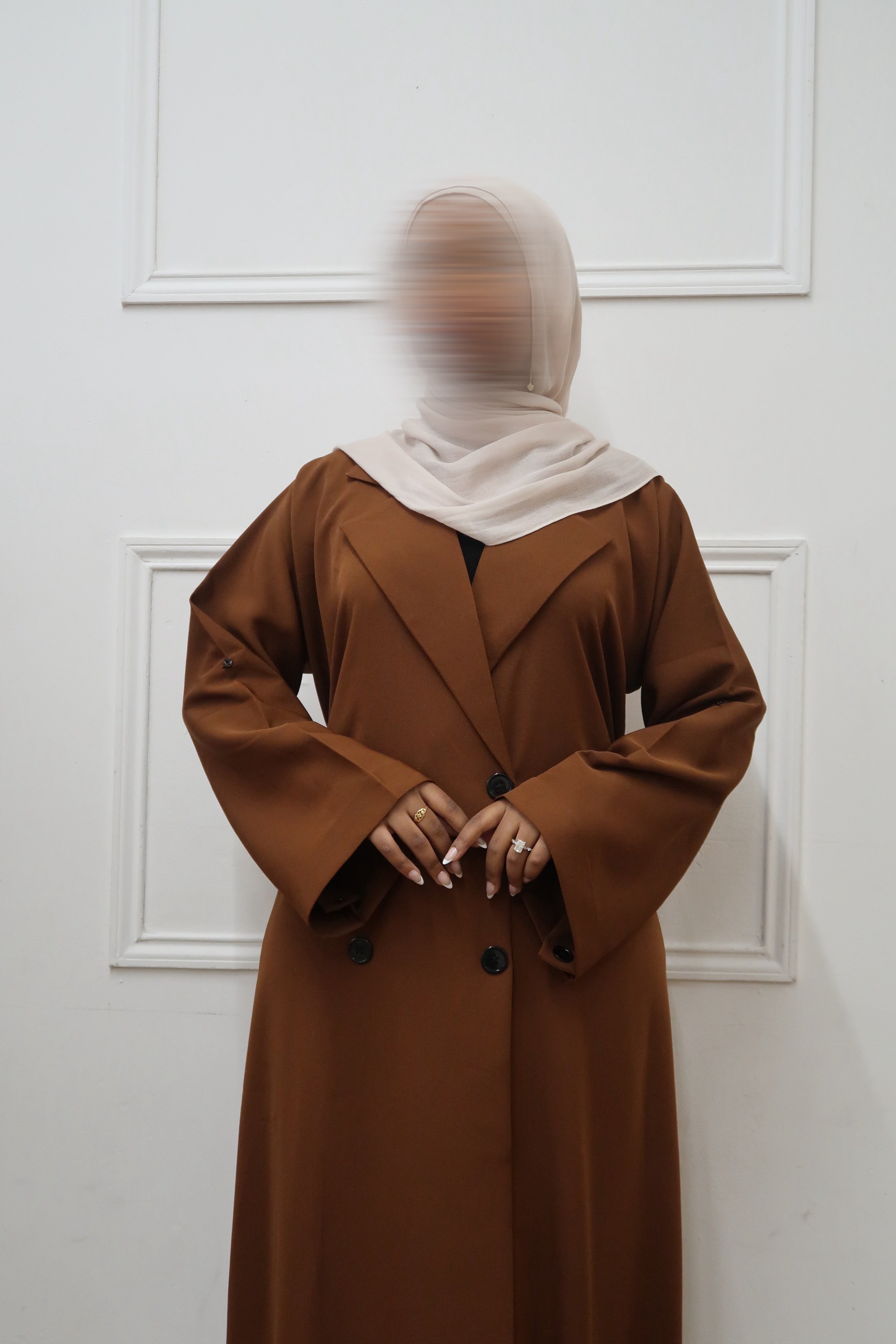 Trench Coat Abaya Tan