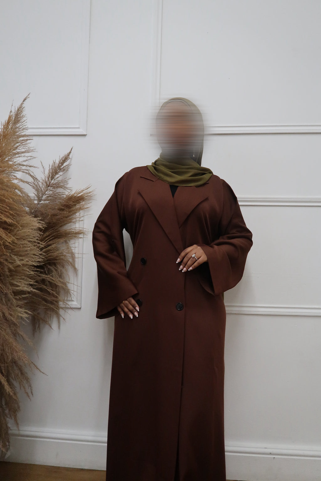 Trench Coat Abaya Brown