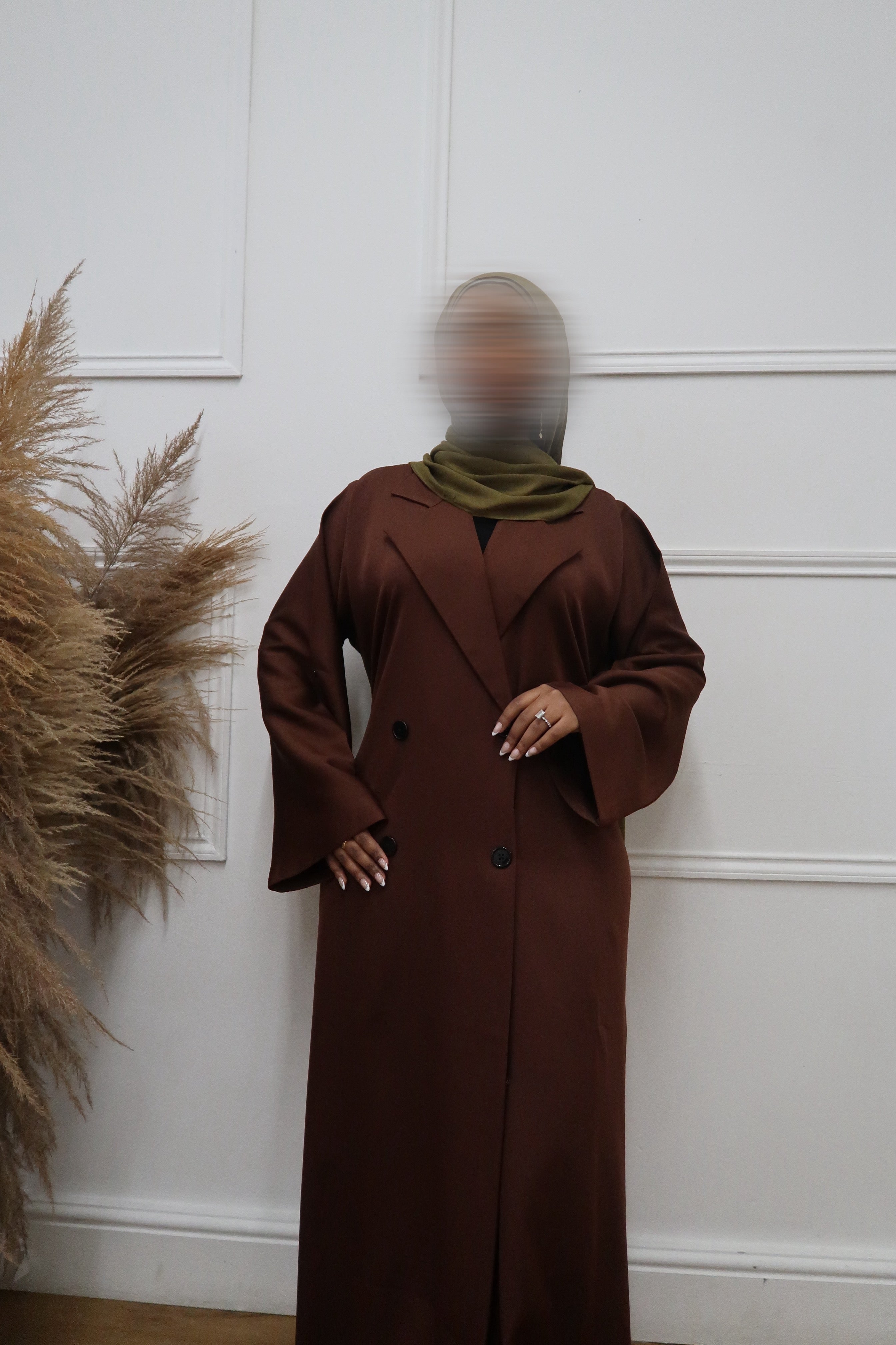 Trench Coat Abaya Brown