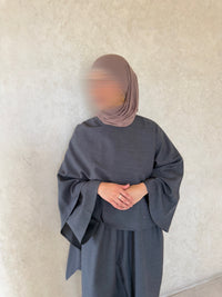 Closed Linen Charcoal Grey