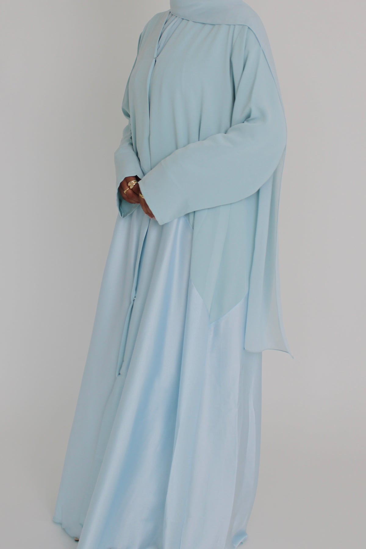 Powdered Blue Silk with Matching Sheila Hijab