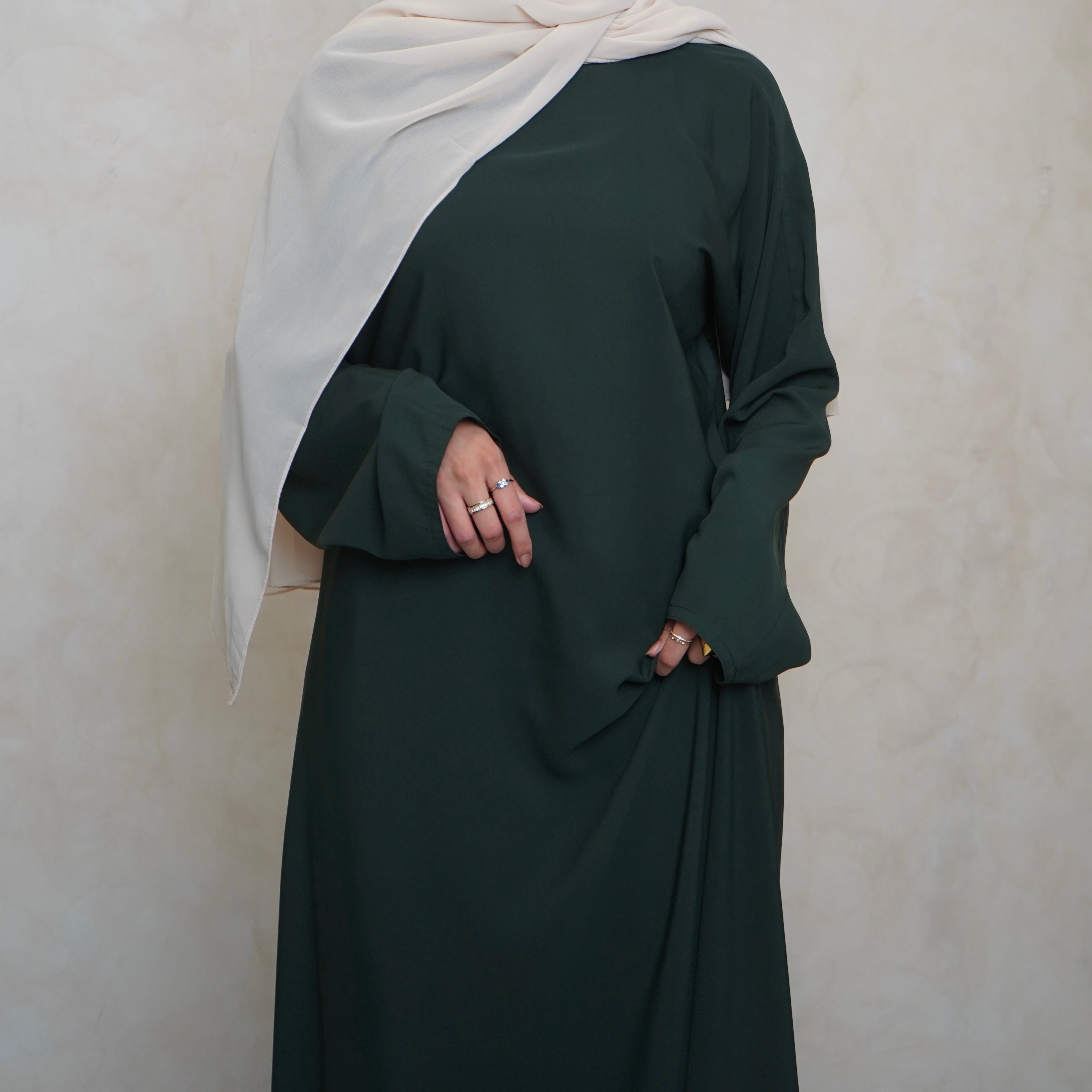 Classic A Line Abaya Bottle Green