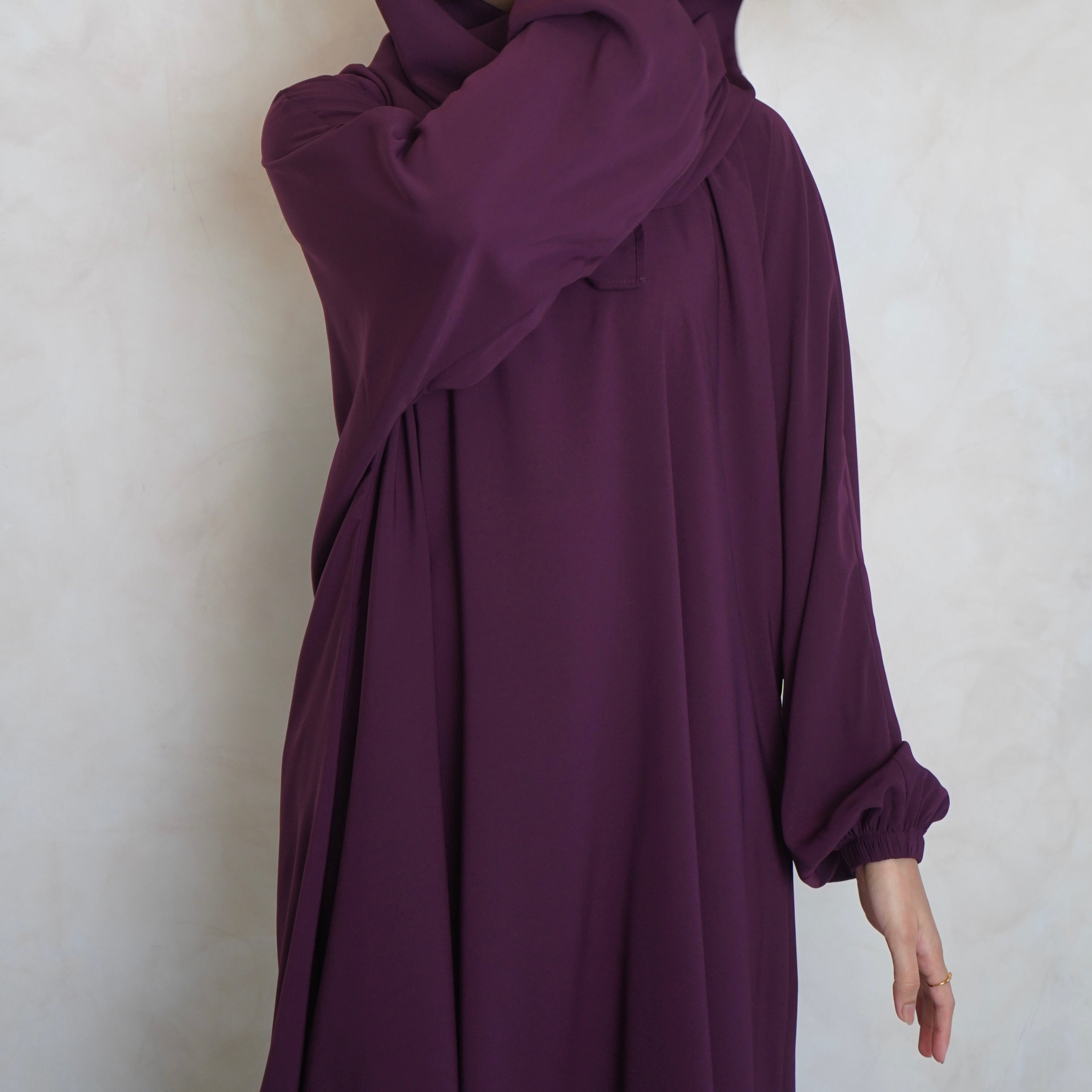 1pc Prayer Jilbaya Burgundy