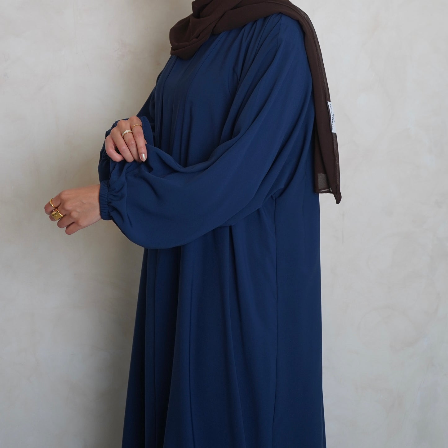 Cuffed Nubo Abaya Set Navy Blue