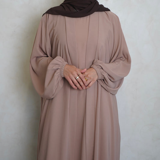 Cuffed Nubo Abaya Set Cream