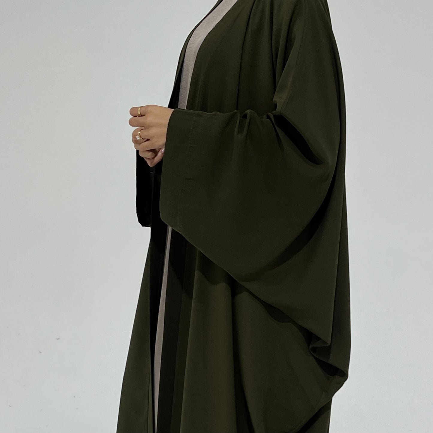 Nahla’s Open Cloak Abaya Olive Green