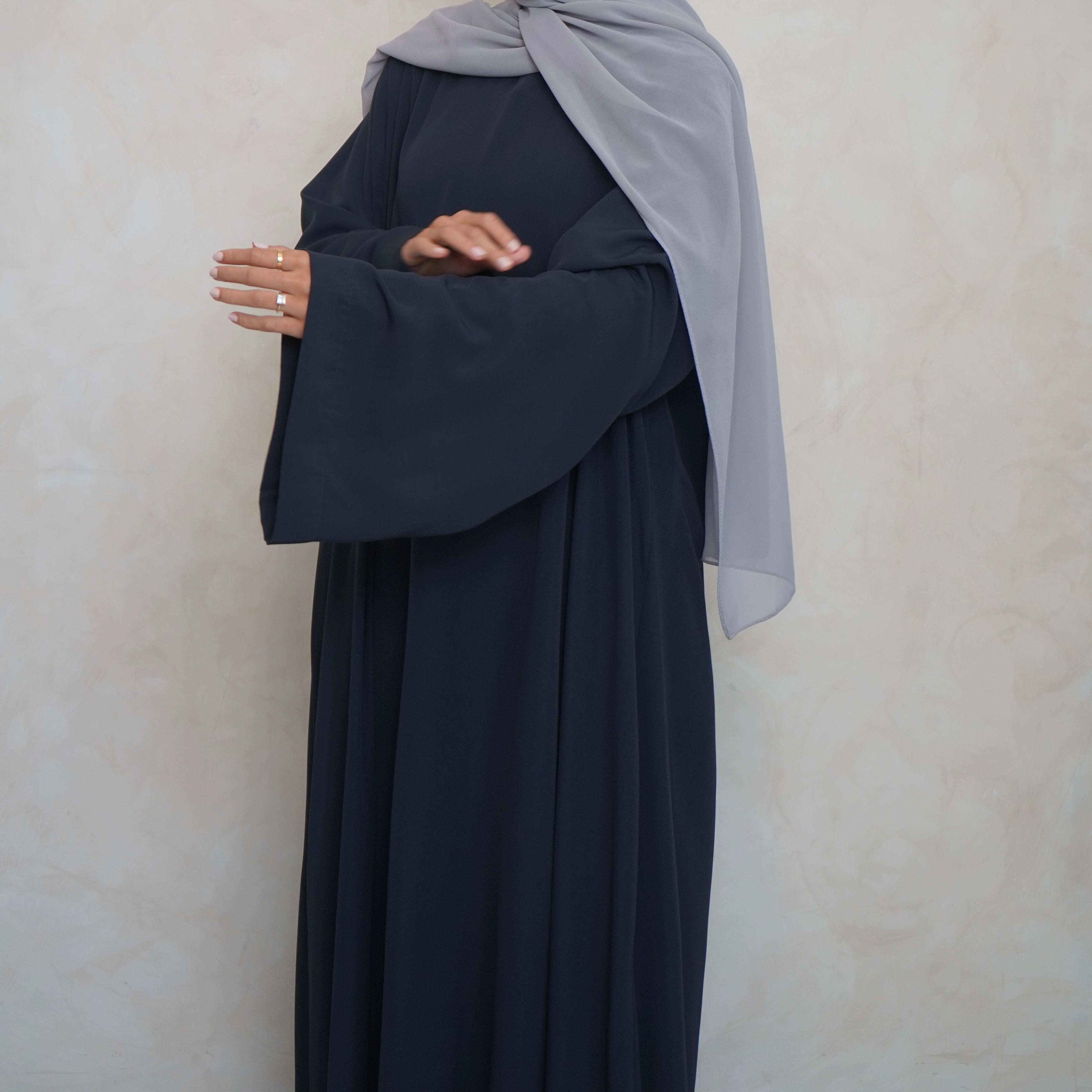 Mary’s Closed Abaya Navy Grey