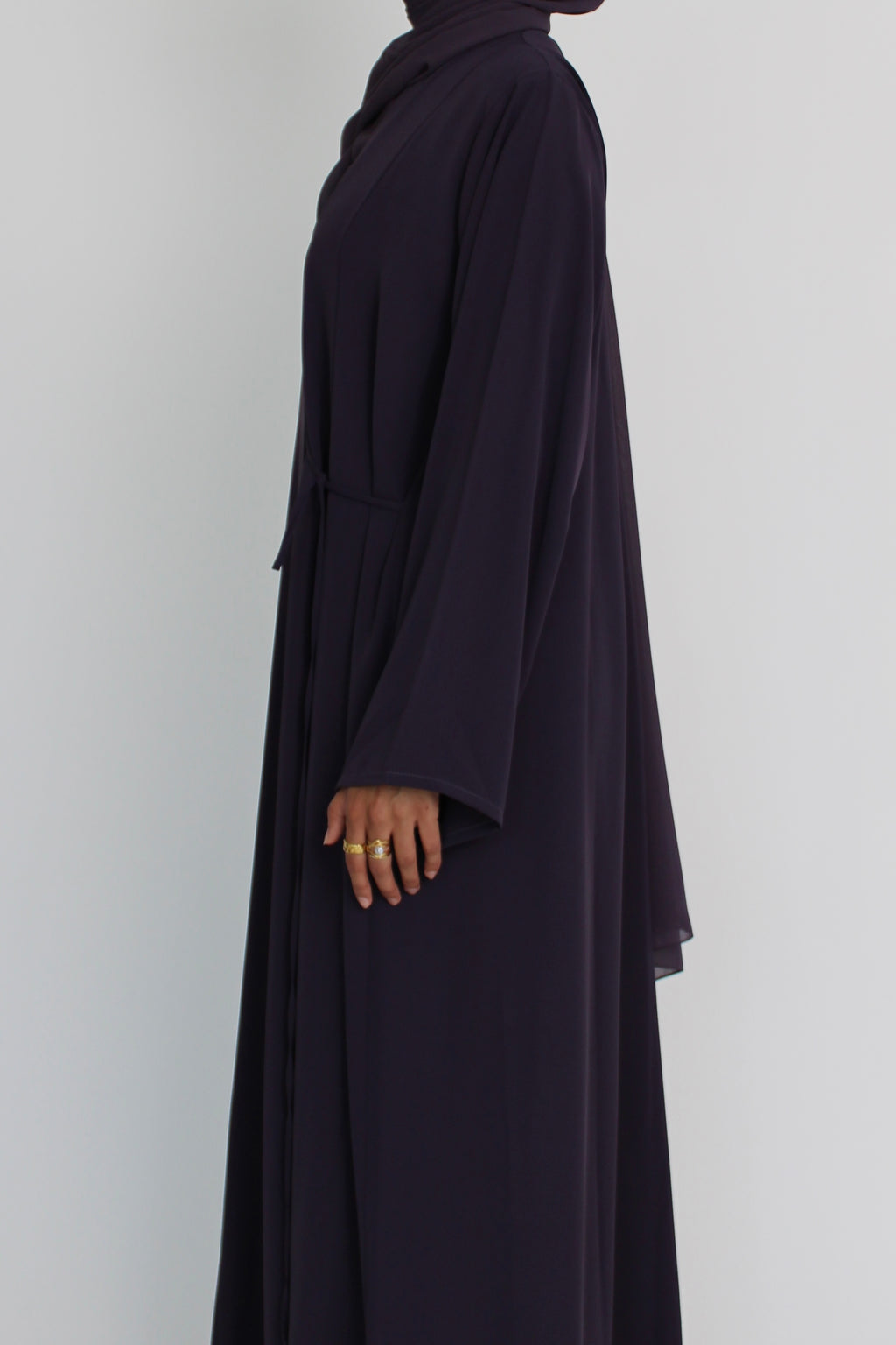 Sweet grape Abaya with Matching Sheila Scarf