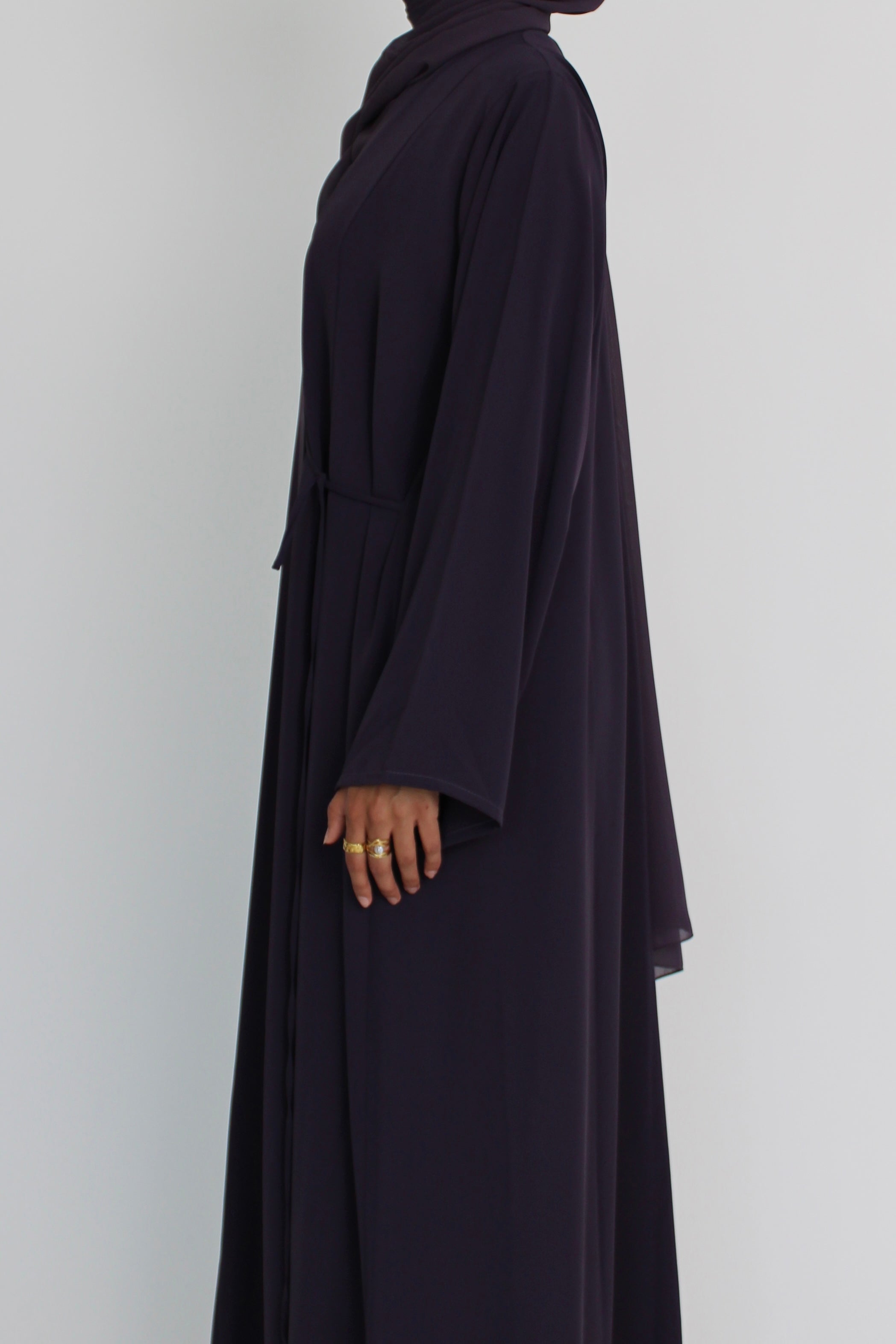 Sweet grape Abaya with Matching Sheila Scarf
