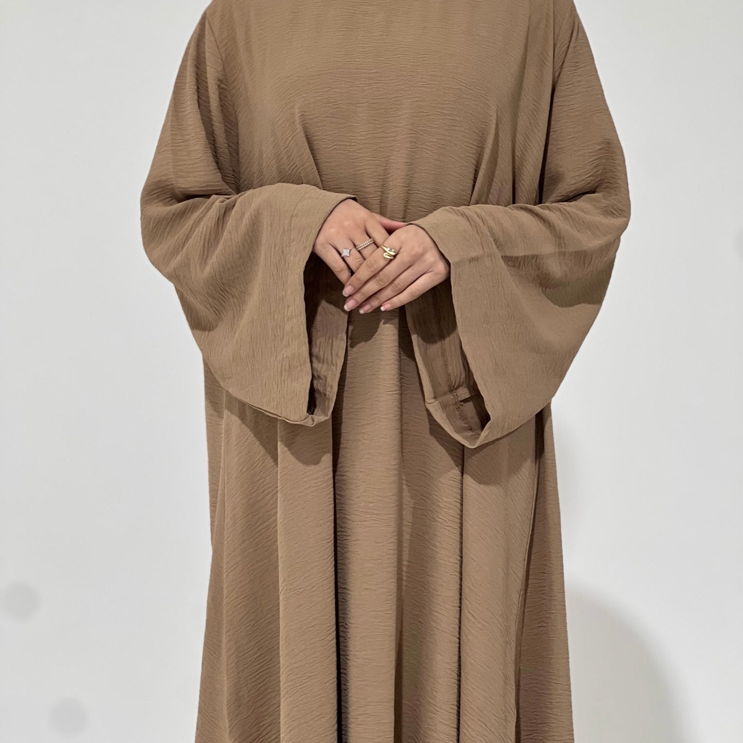 Crepe Mary Straight Abaya Cream