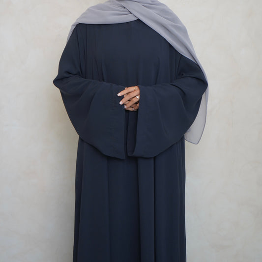 Mary’s Closed Abaya Navy Grey