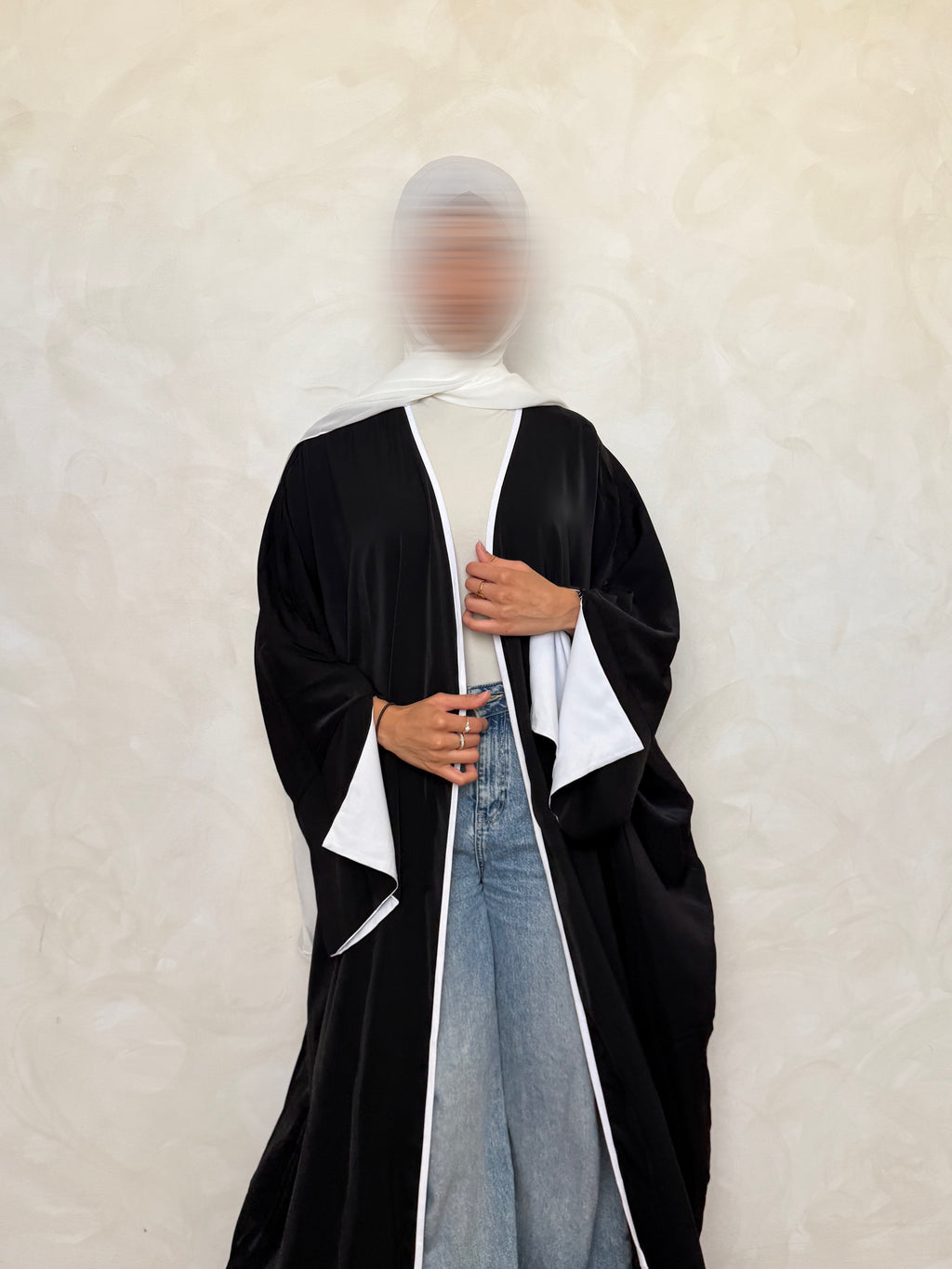 Open Abaya Noir