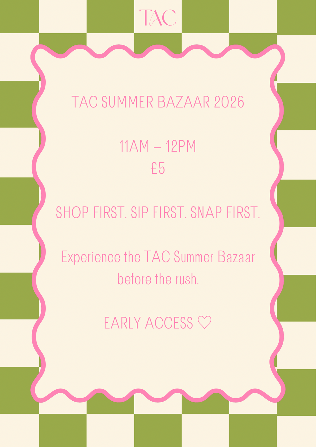 EARLY ACCESS ♡

11AM — 12PM