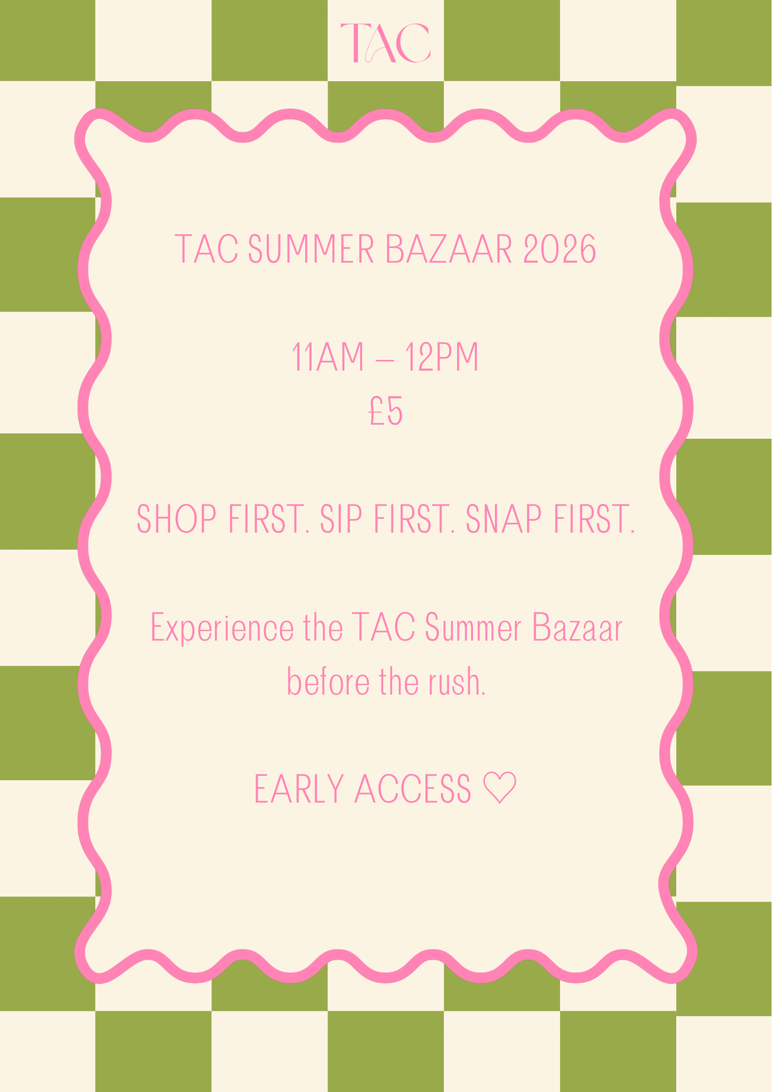 EARLY ACCESS ♡

11AM — 12PM