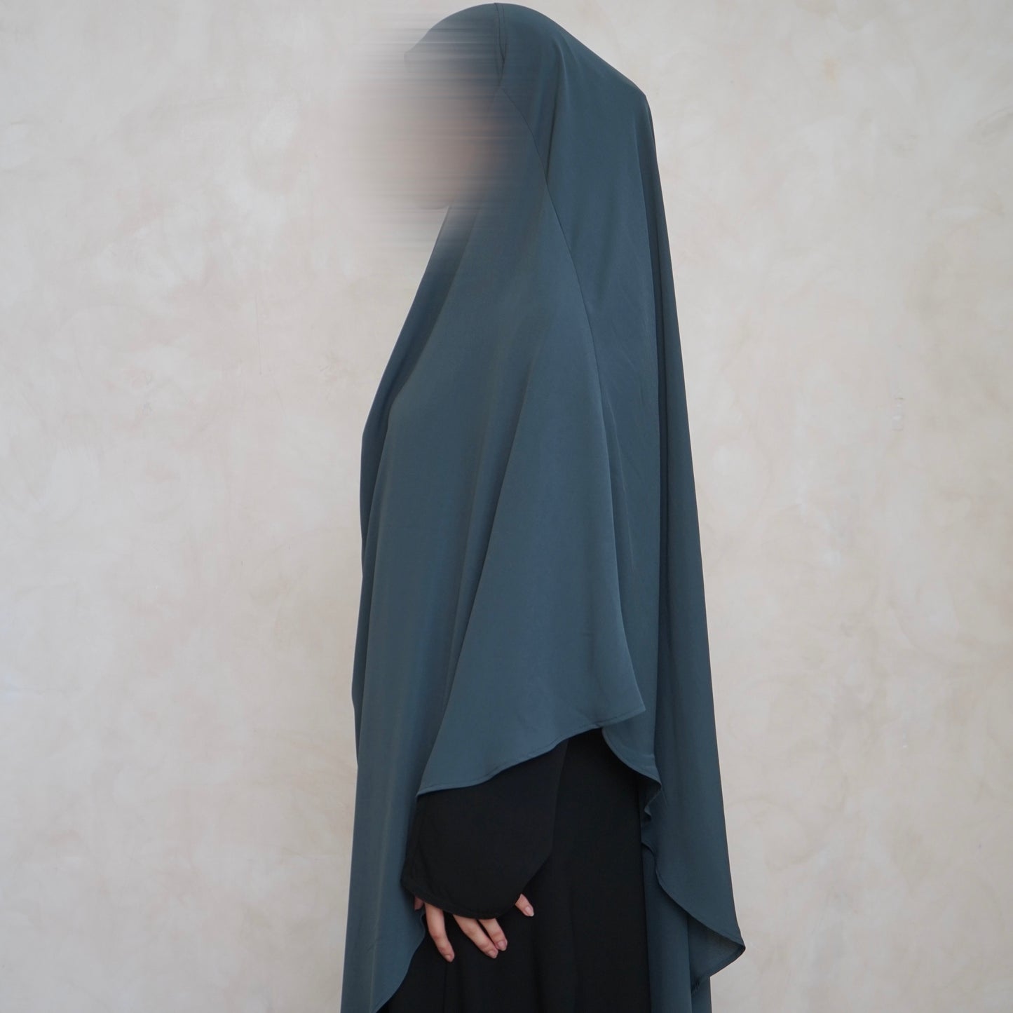 Extra Long Teal Khimar with Niqab Ties