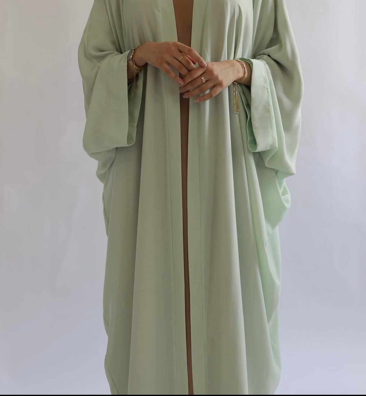 Nahla’s Open Cloak Abaya Pistachio