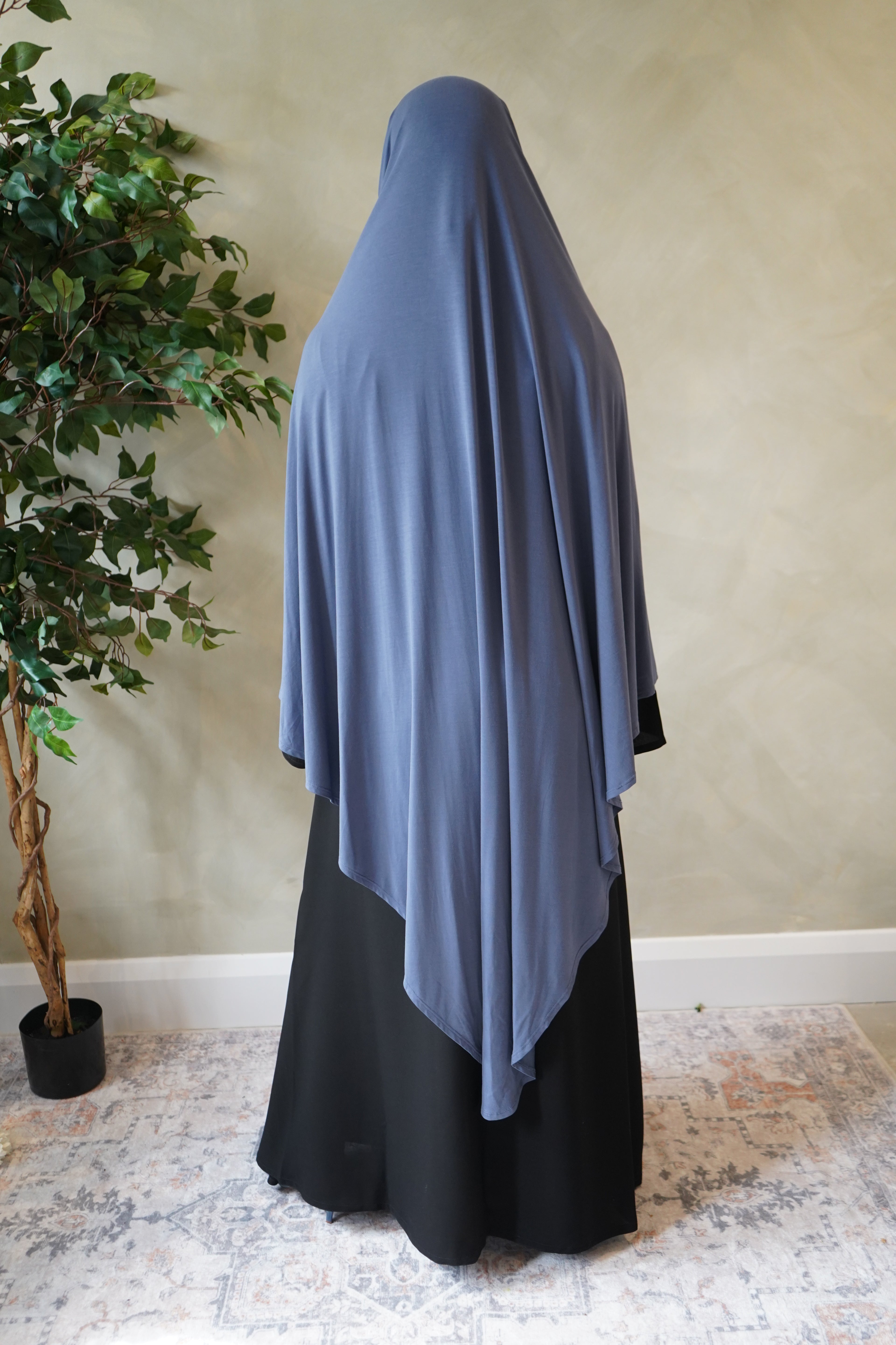 Small Steel Blue Jersey Khimar