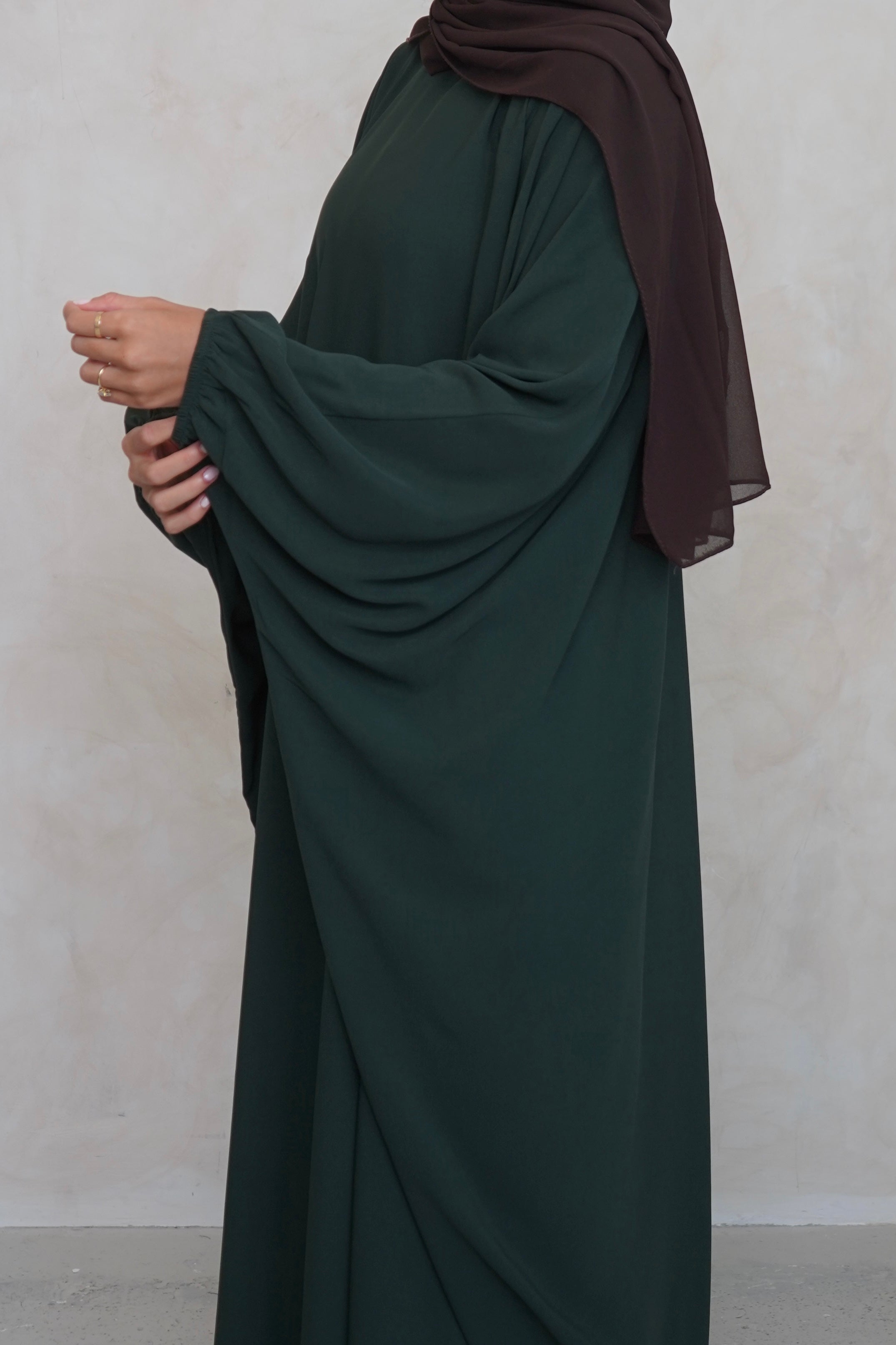 Cuffed Norah Batwing Jilbaya Bottle Green