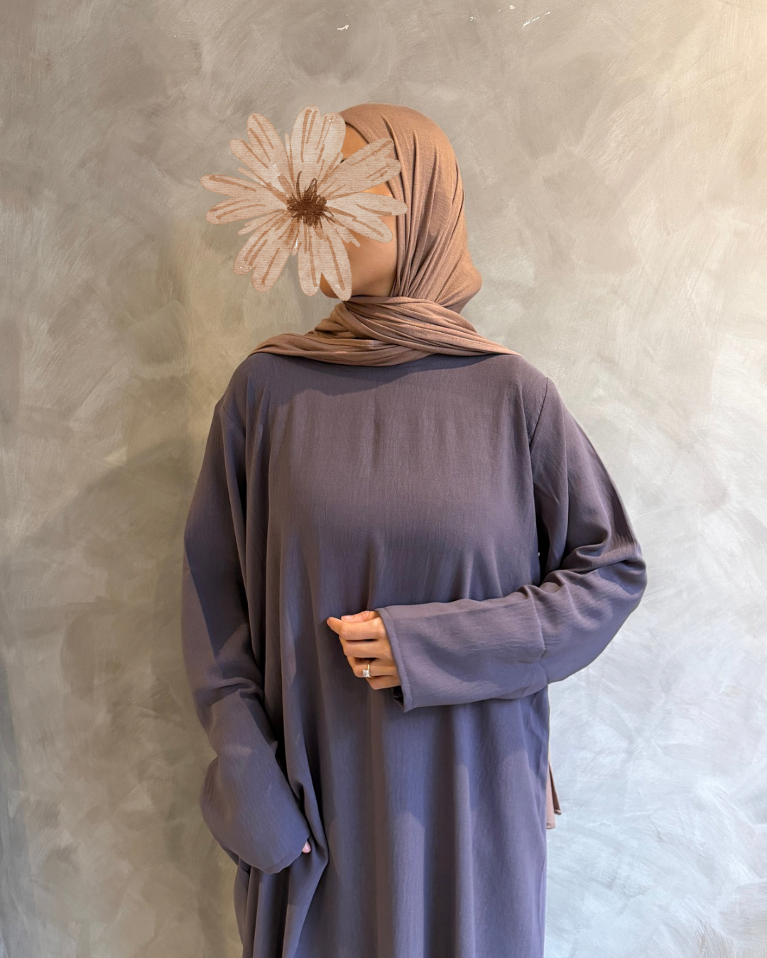 Long Sleeve Slip Dress Mauve