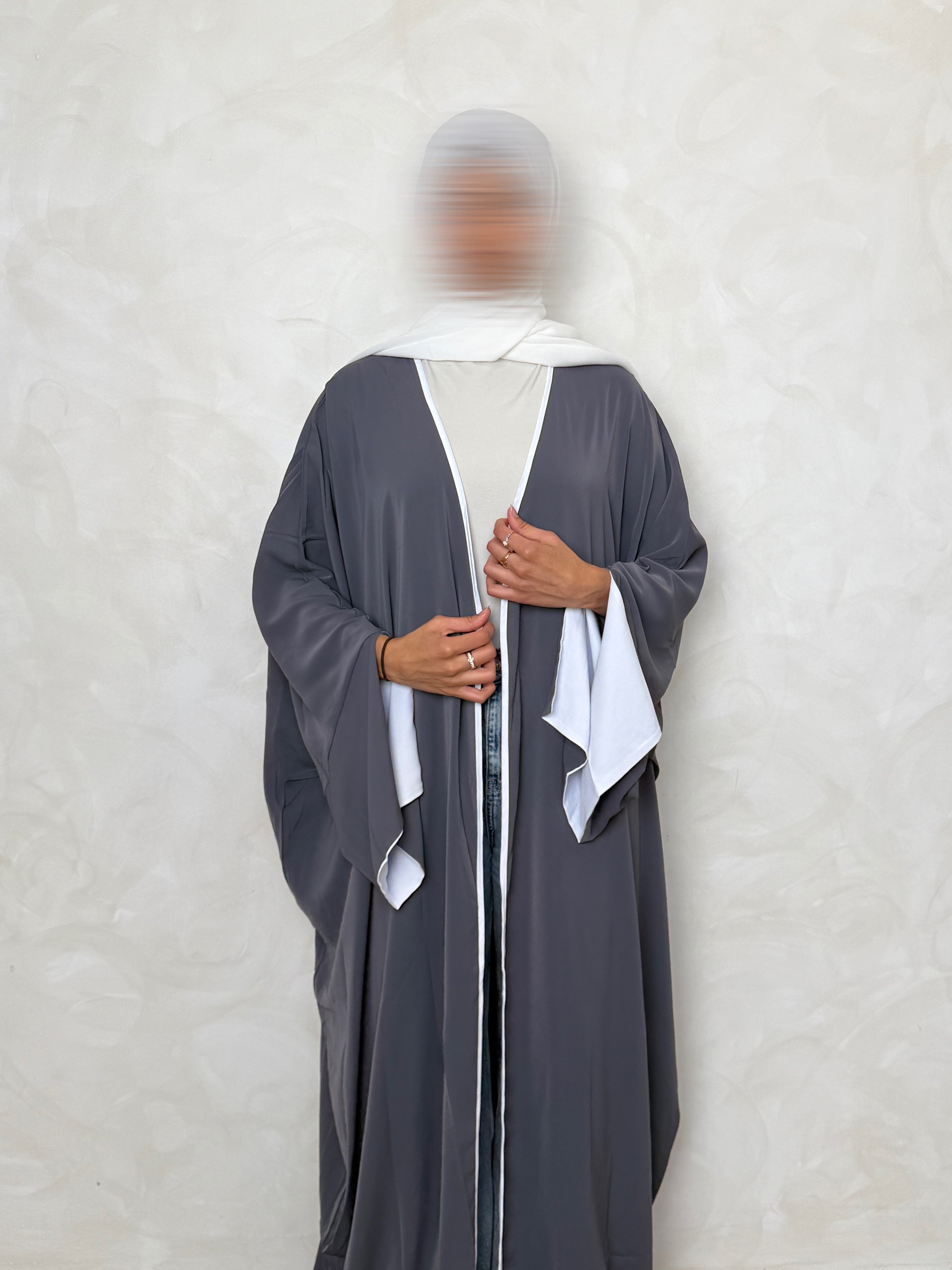 Open Abaya Grey