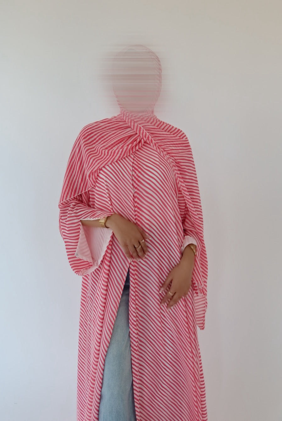 Candy Cane Stripe abaya with matching scarf