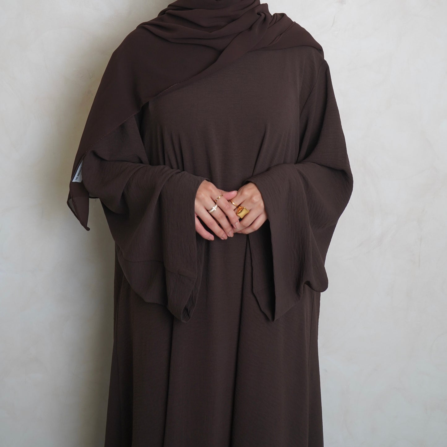 Crepe Mary Straight Abaya Choc Brown