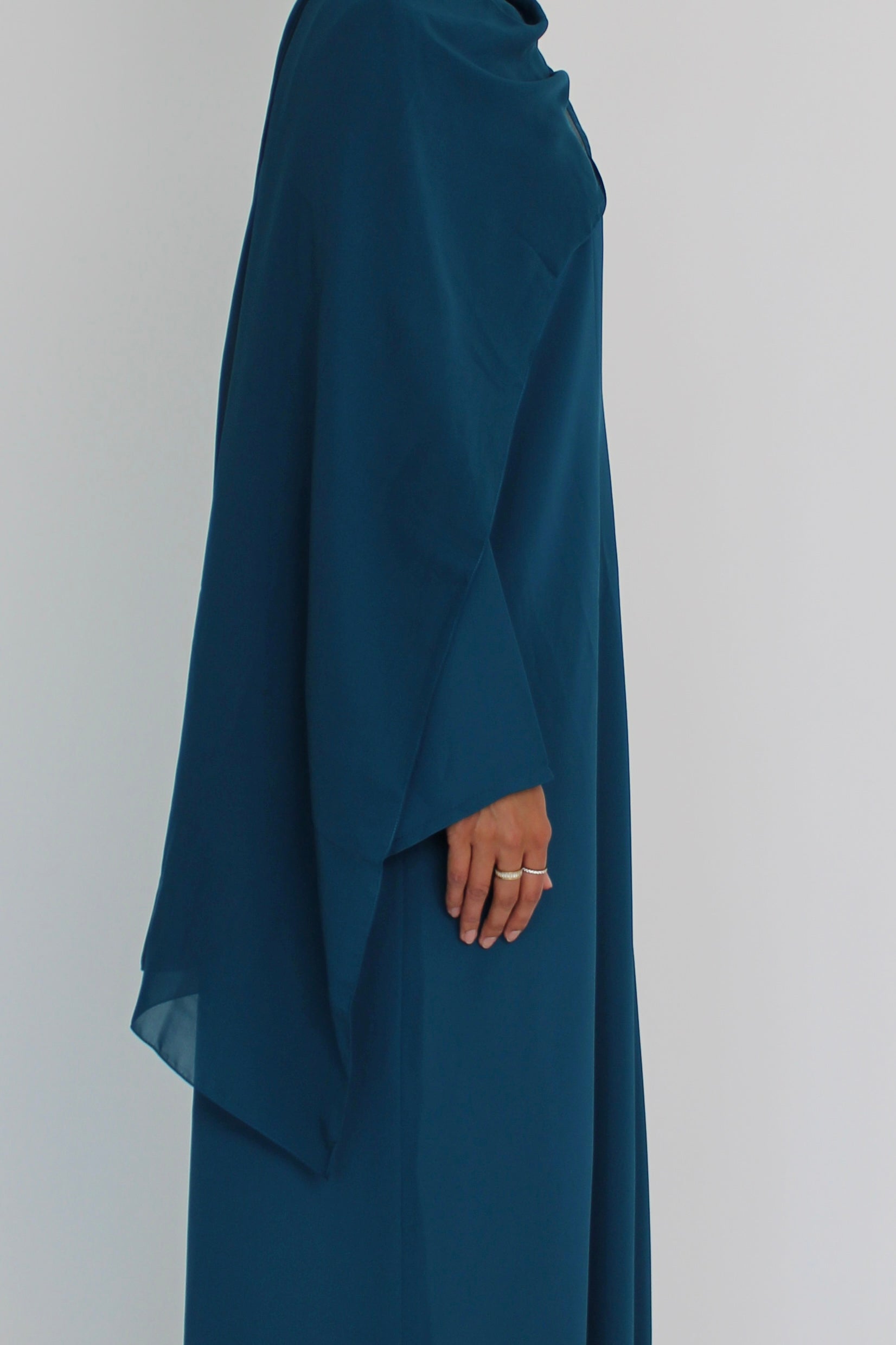 Sea Teal Tie Abaya with Matching Sheila Scarf