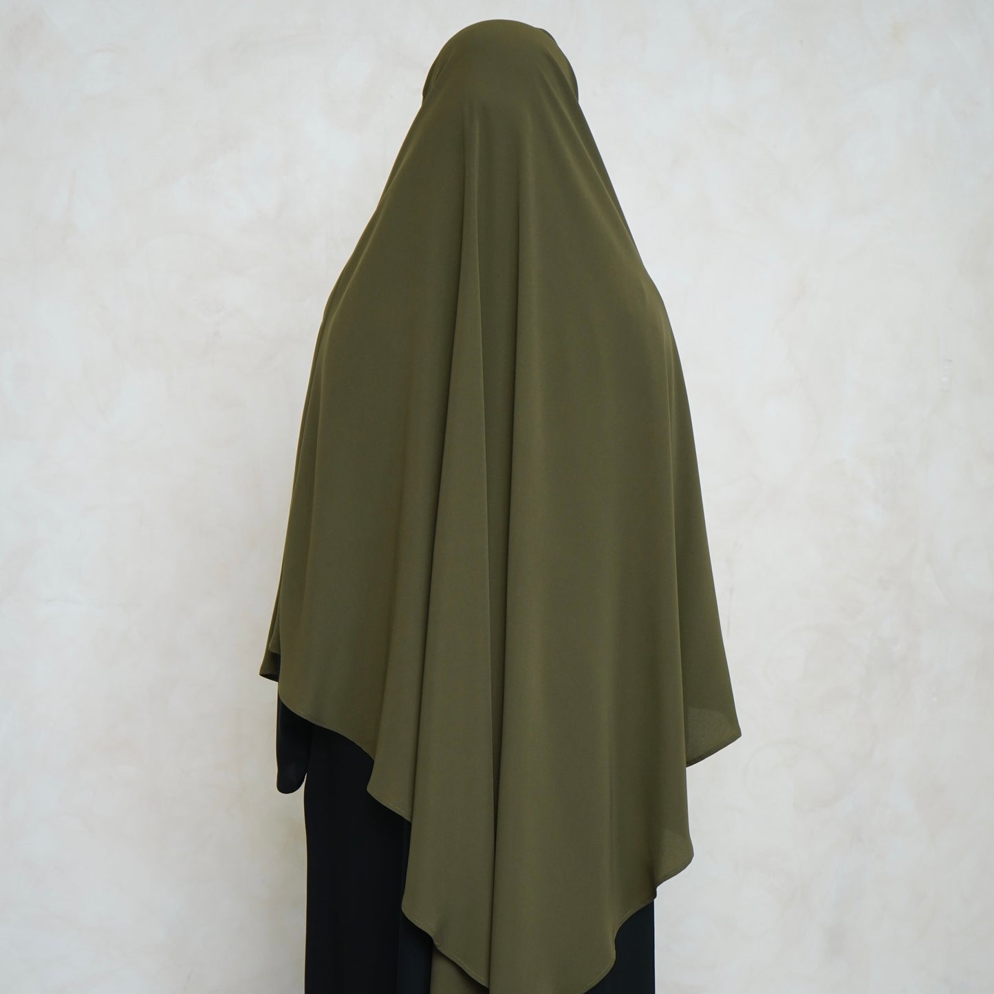 Olive Green Khimar with Niqab Ties