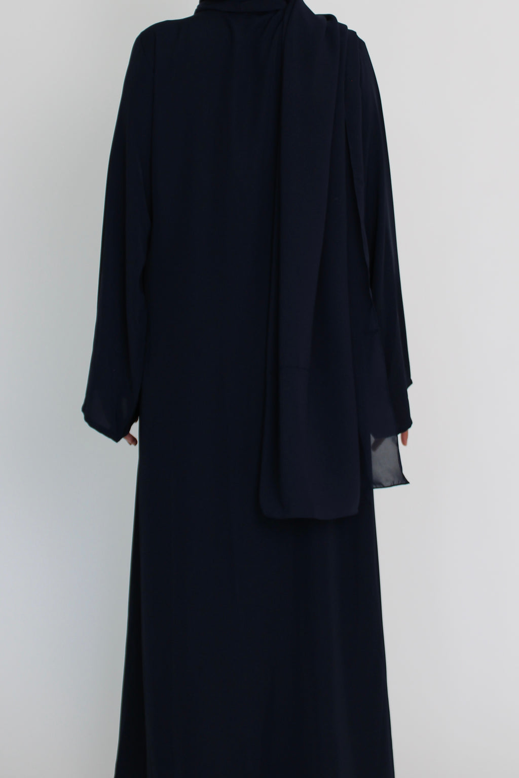 Midnight Blue Tie Abaya with Matching Sheila Scarf