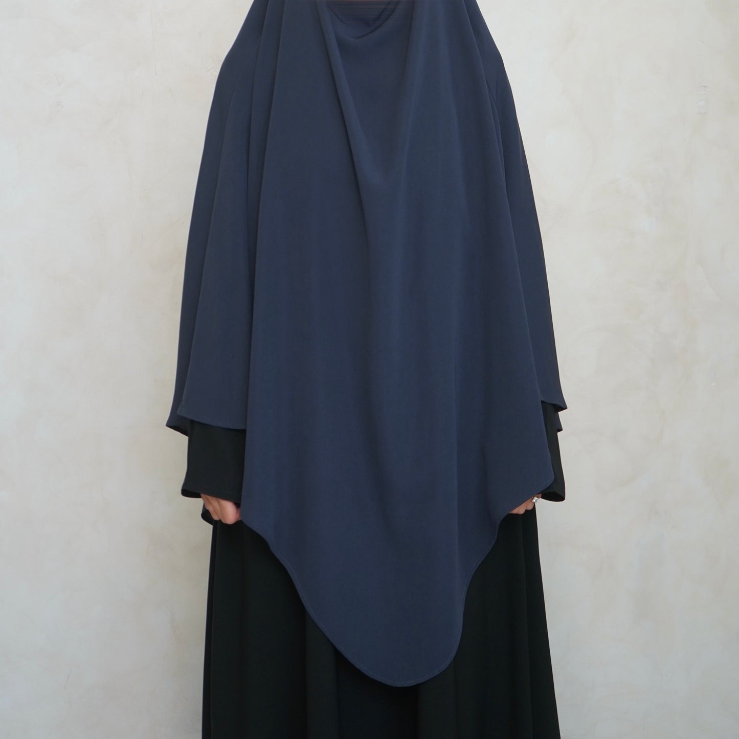 Navy Grey Khimar with Niqab Ties