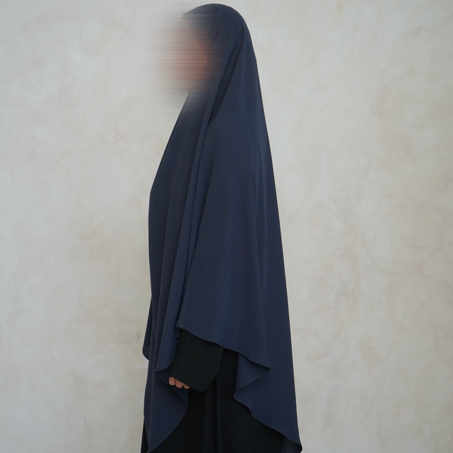 Navy Grey Khimar with Niqab Ties