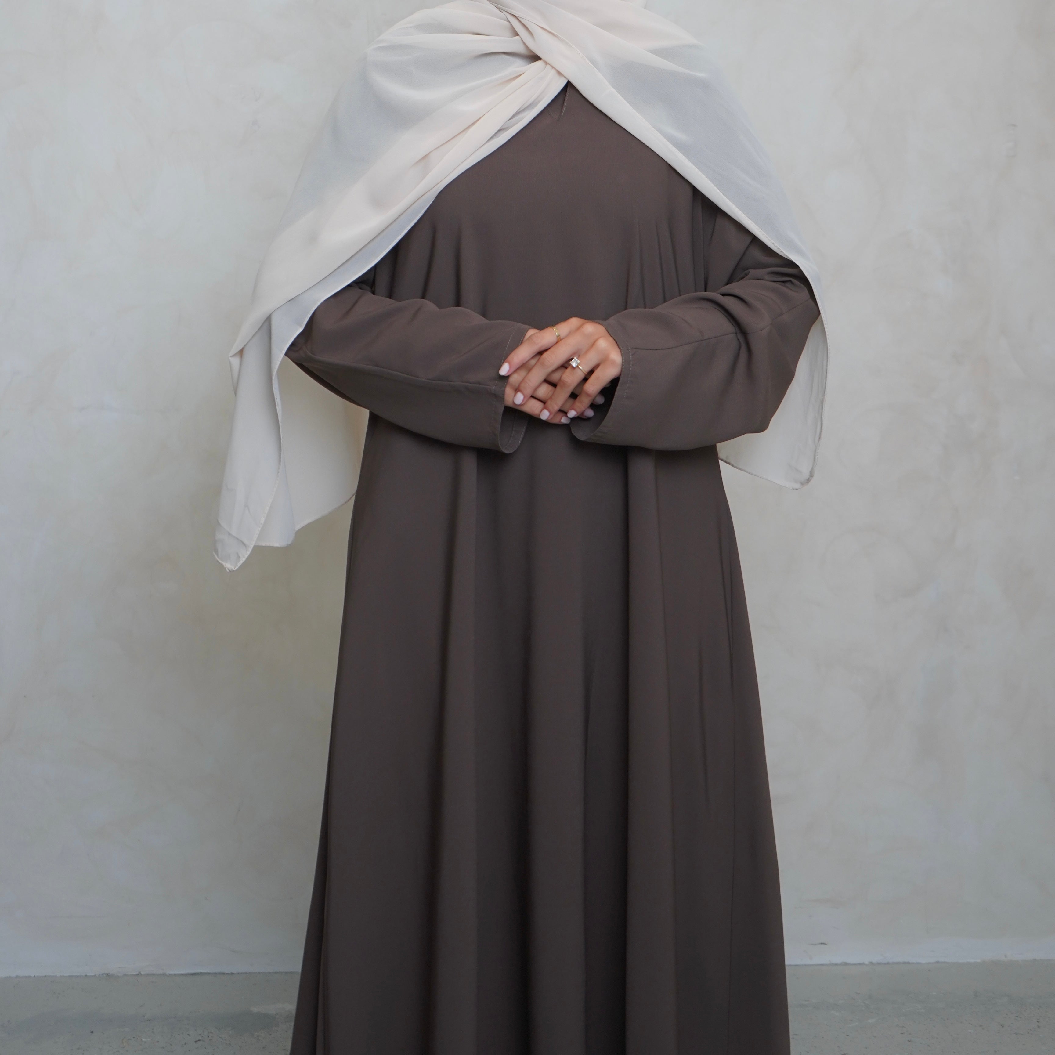 Classic A Line Abaya Brown