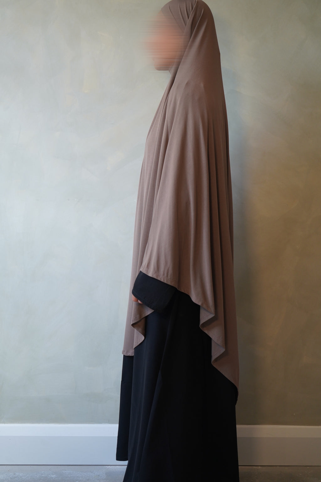 Small Taupe Brown Jersey Khimar