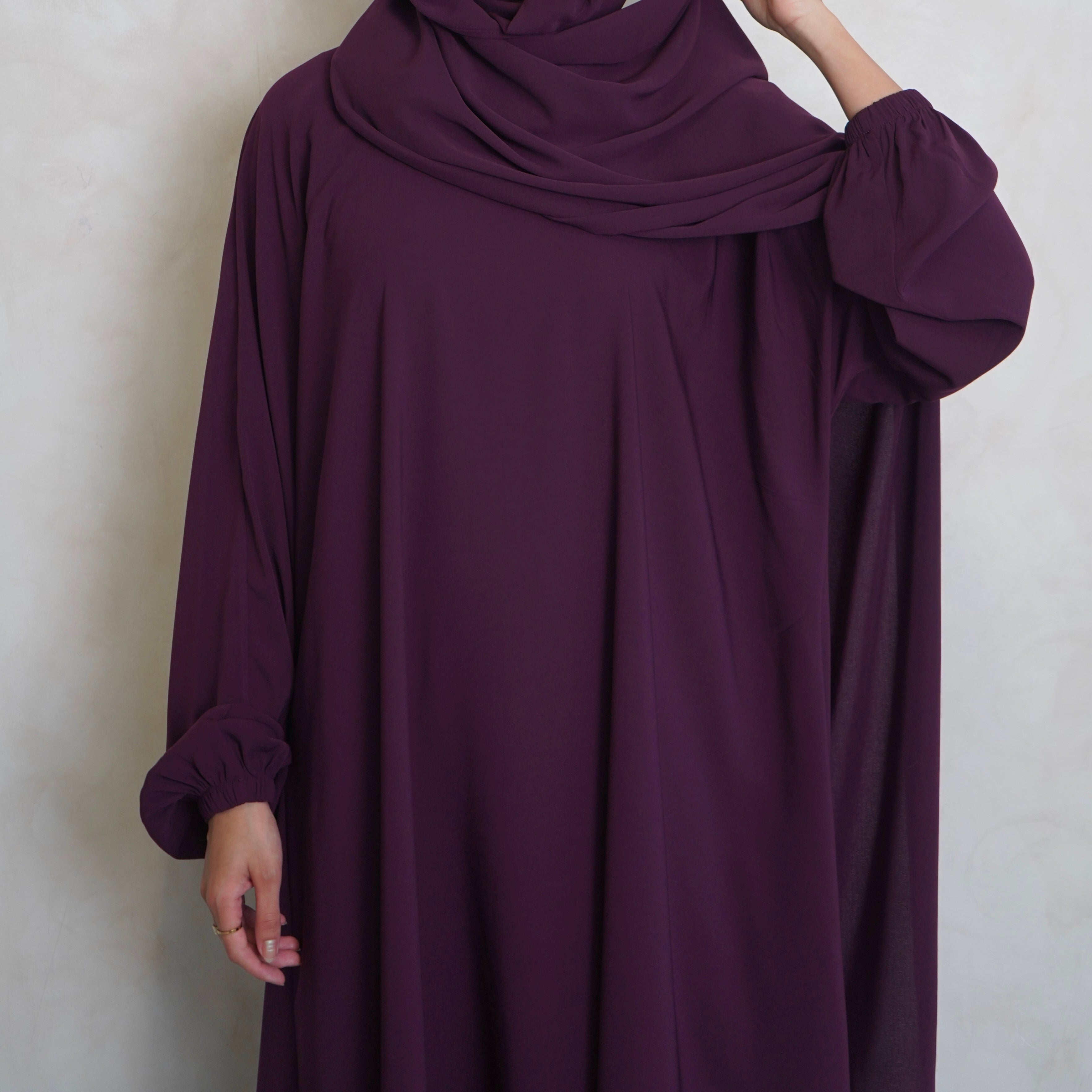 1pc Prayer Jilbaya Burgundy