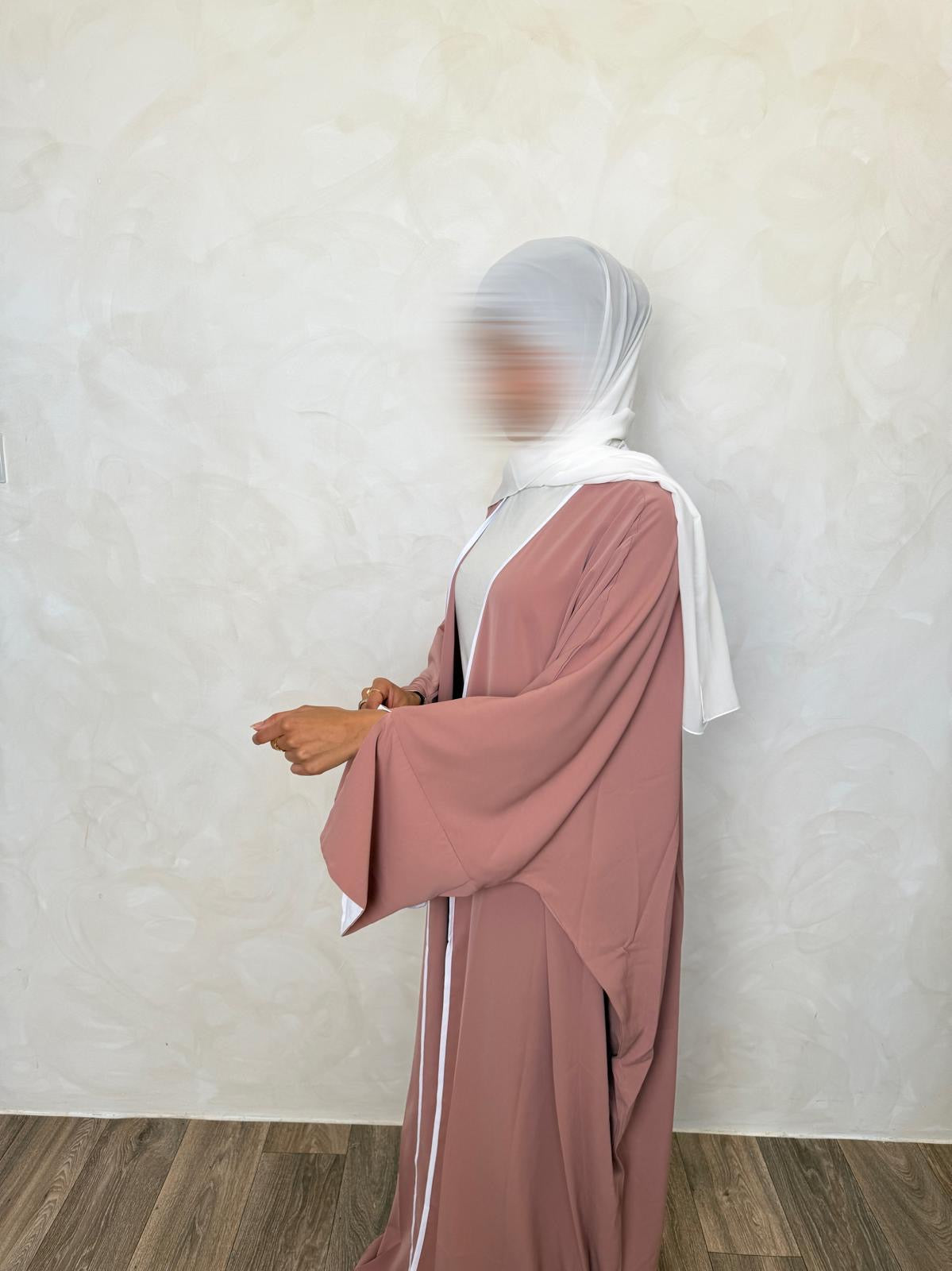 Open Abaya Pink