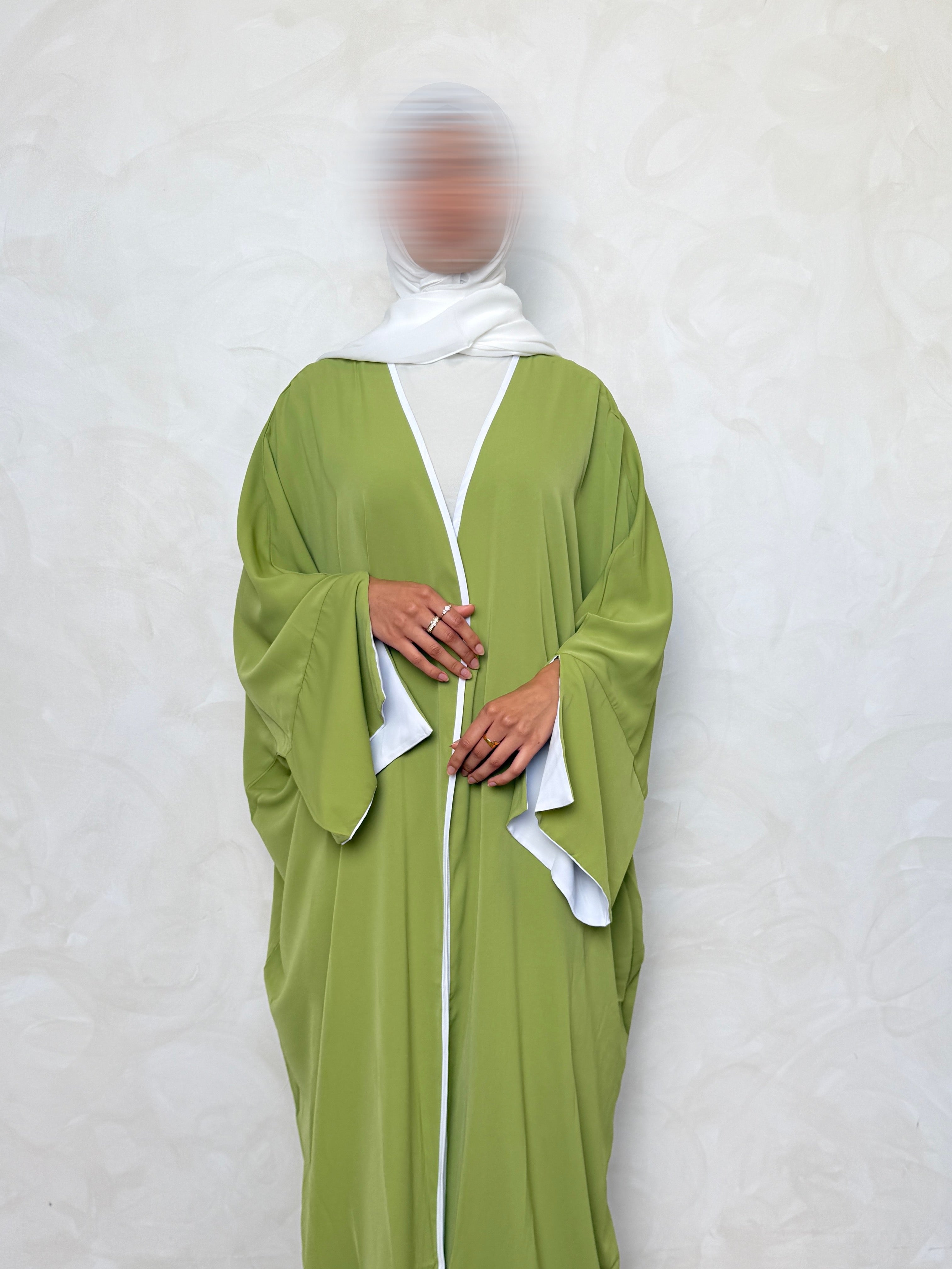 Open Abaya Green