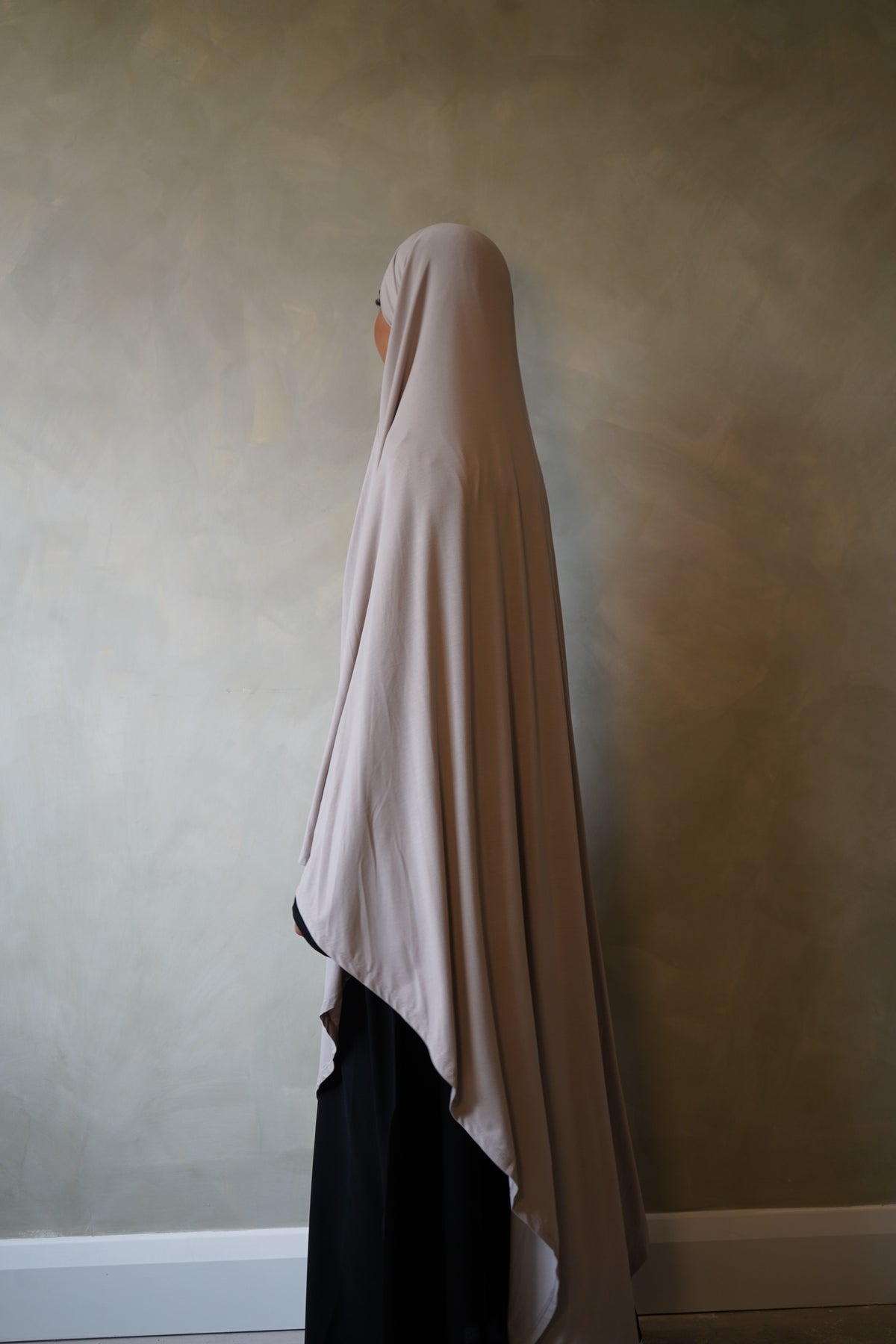 Large Taupe Jersey Khimar