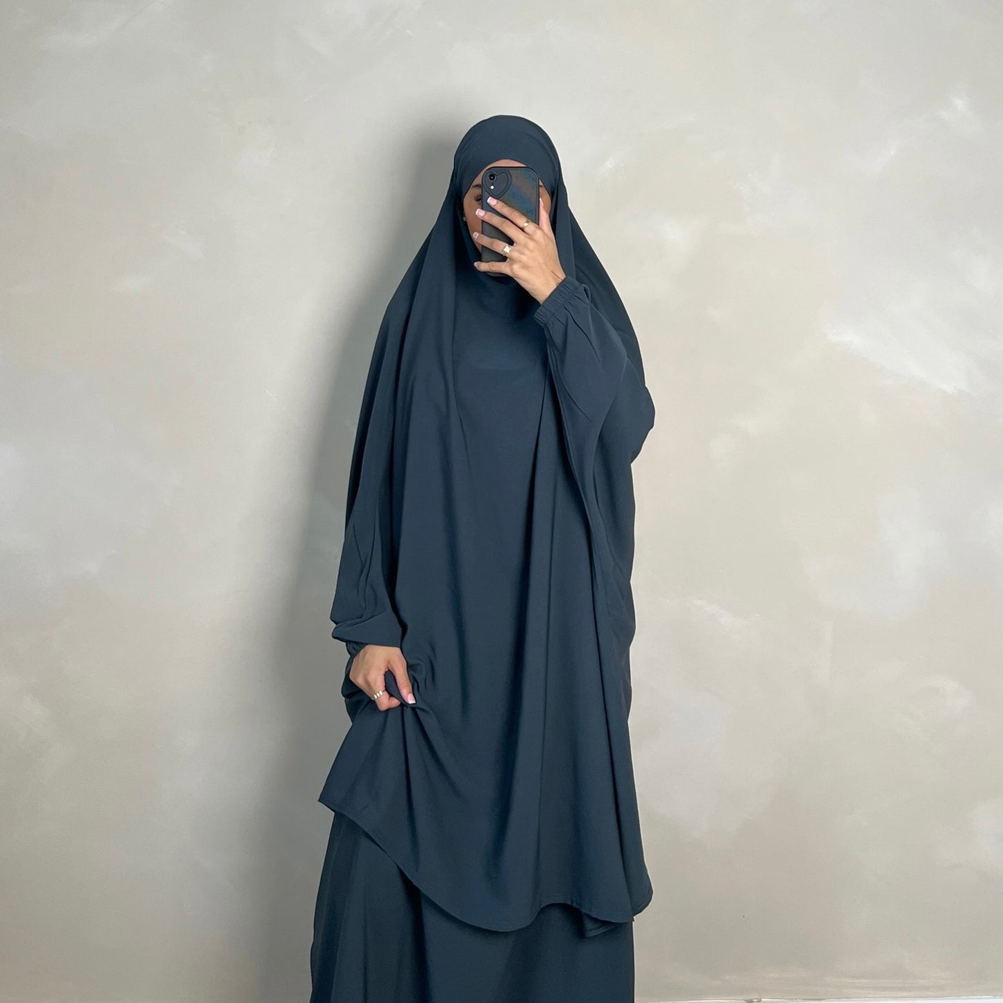 2pc Jilbab with Skirt & Niqab Ties Teal