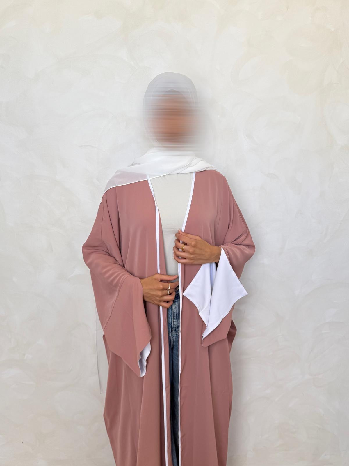Open Abaya Pink