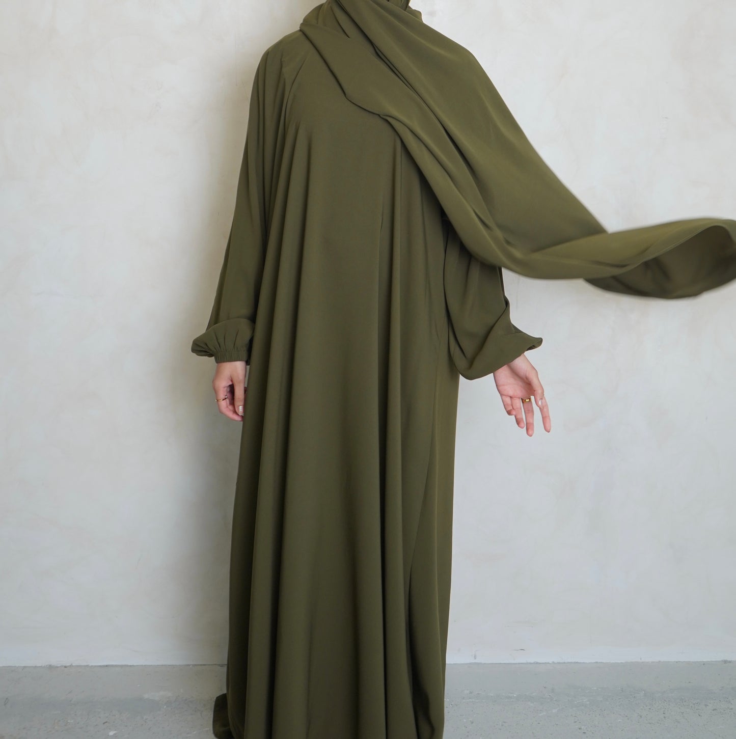 1pc Prayer Jilbaya Olive Green