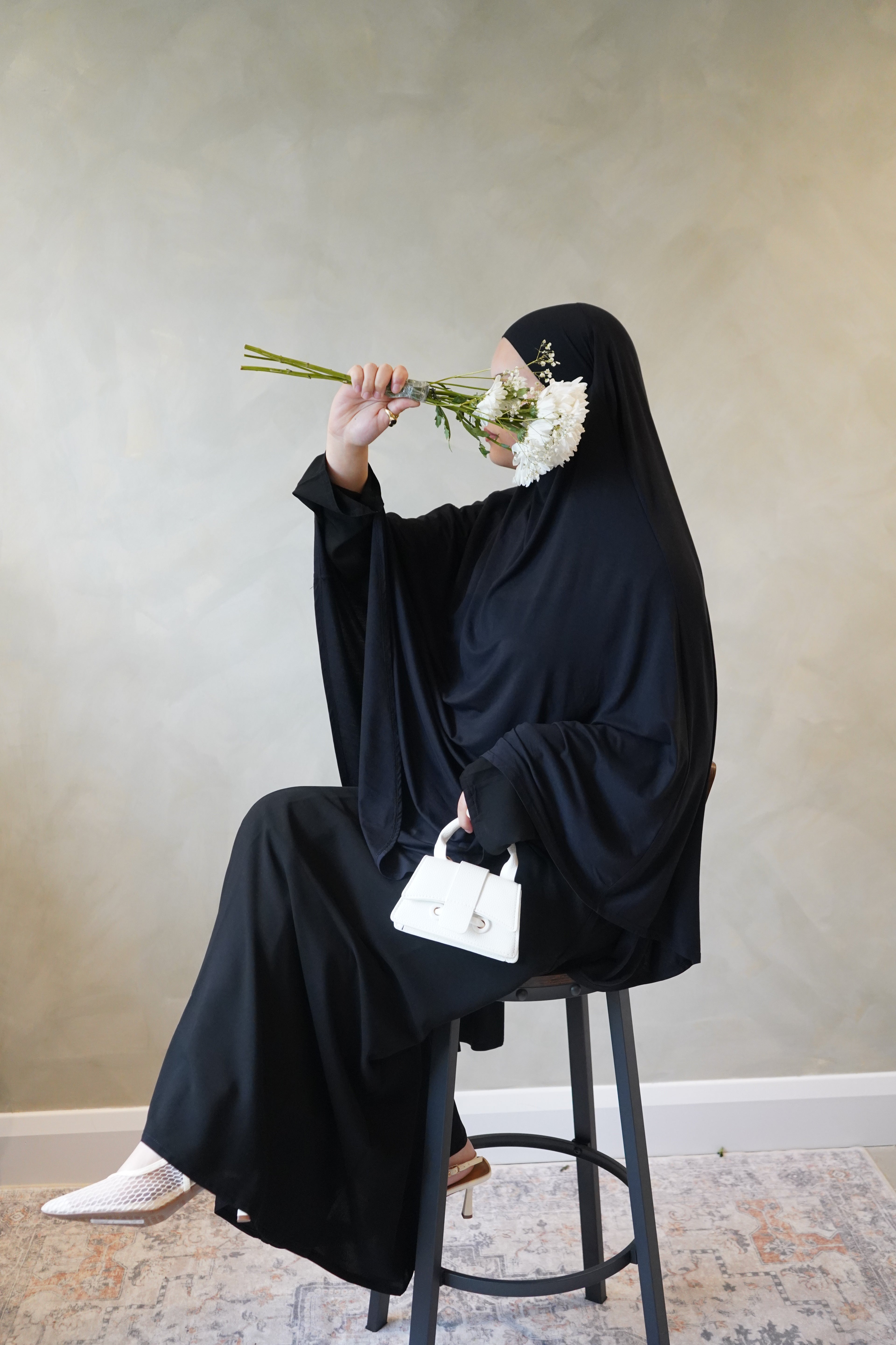 Small Black Jersey Khimar