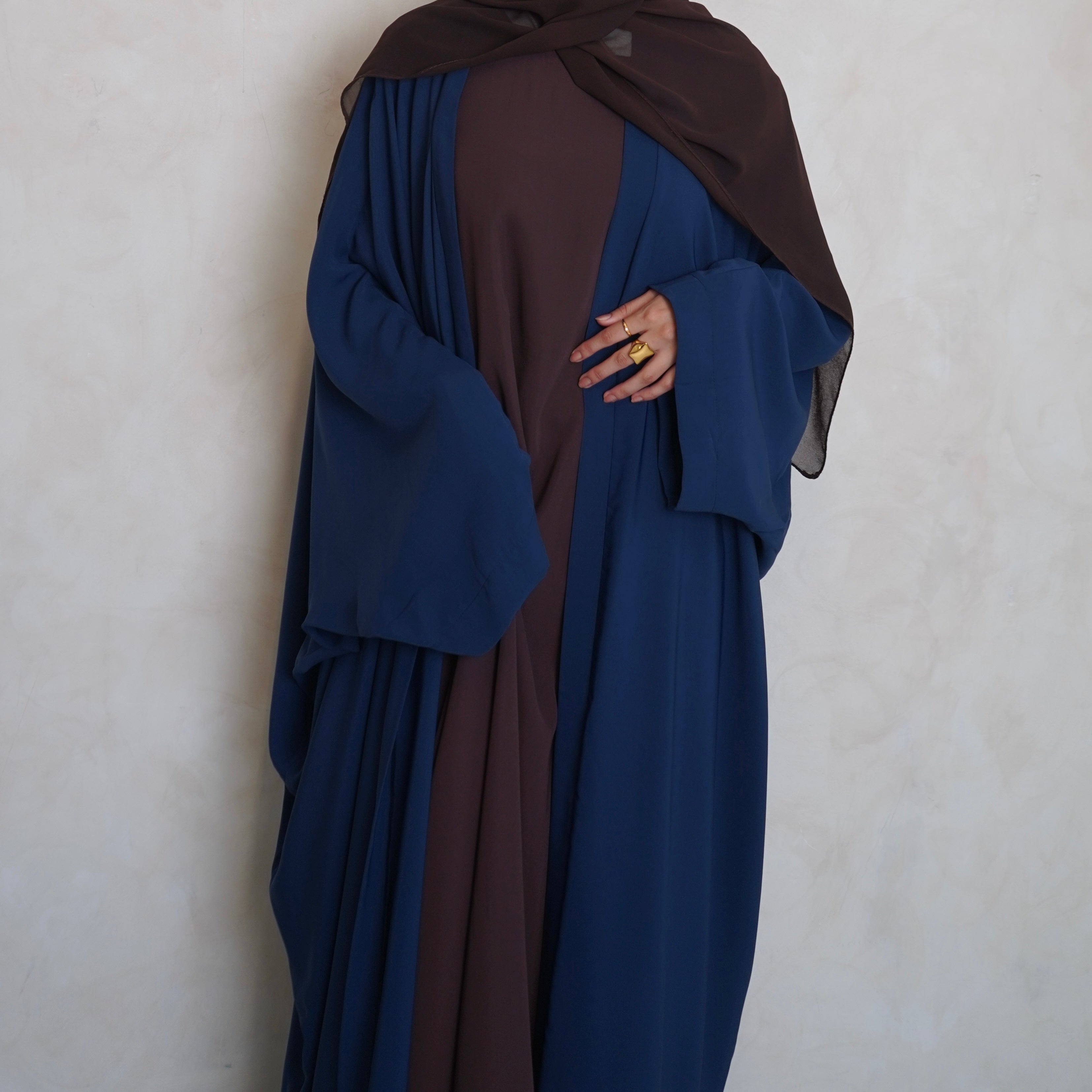 Nahla’s Open Cloak Abaya Navy Blue