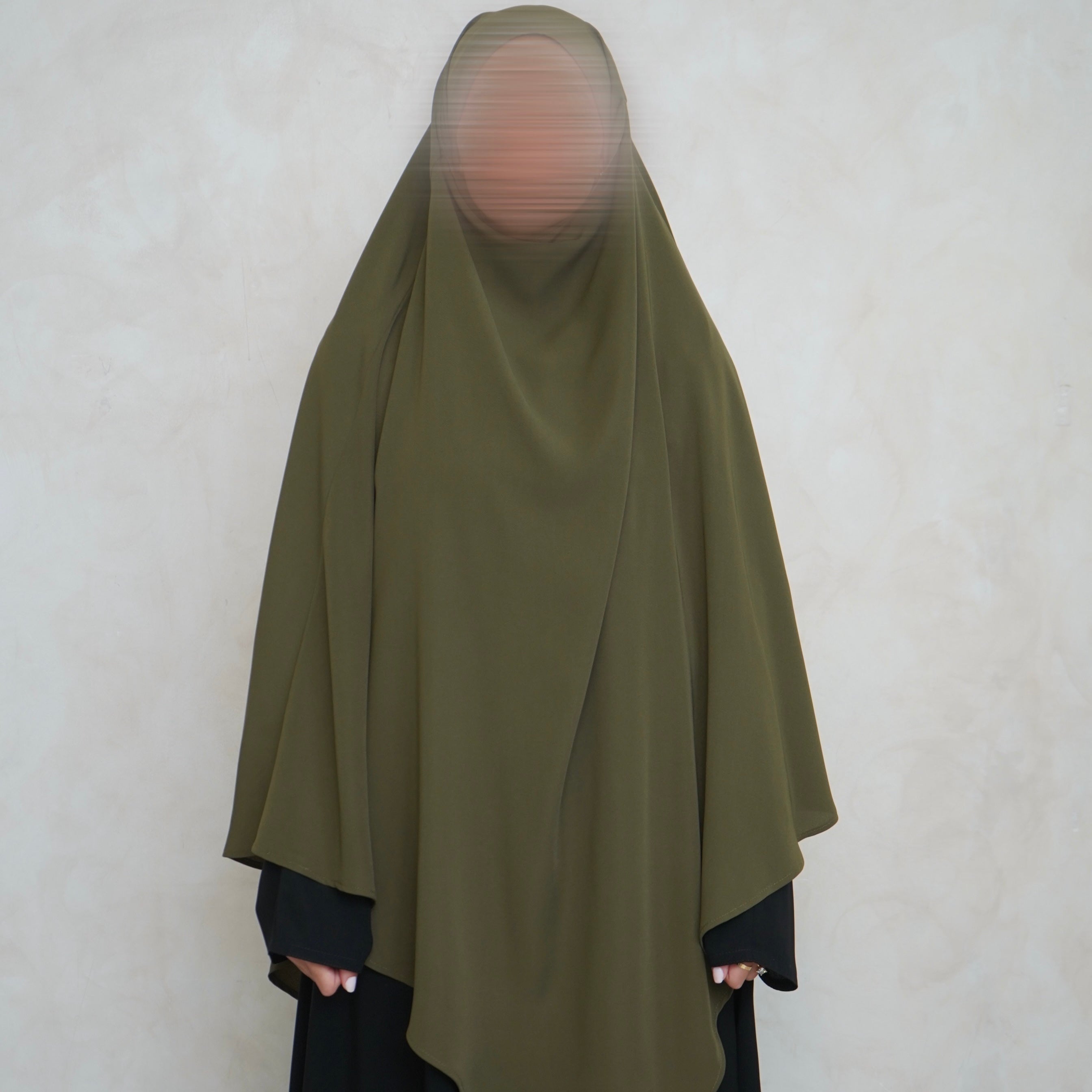 Olive Green Khimar with Niqab Ties