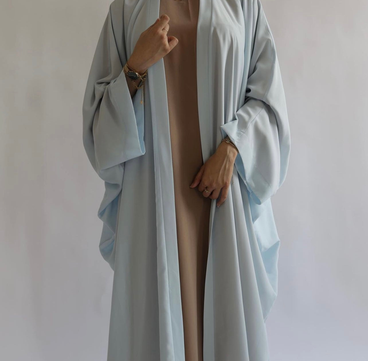 Nahla’s Open Cloak Abaya Sky Blue